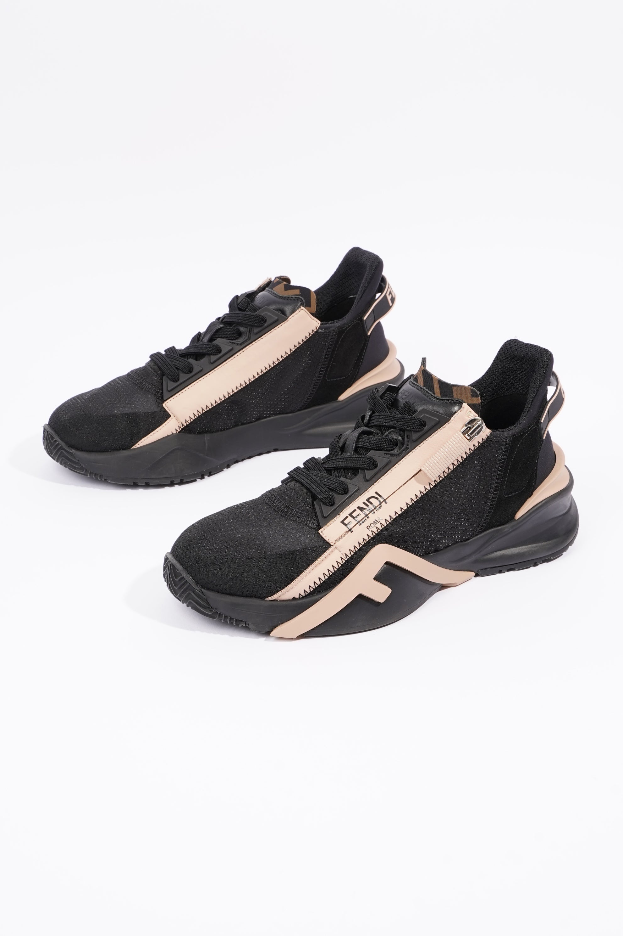 Fendi Womens Flow Sneaker Black / Nude EU 37 / UK 4