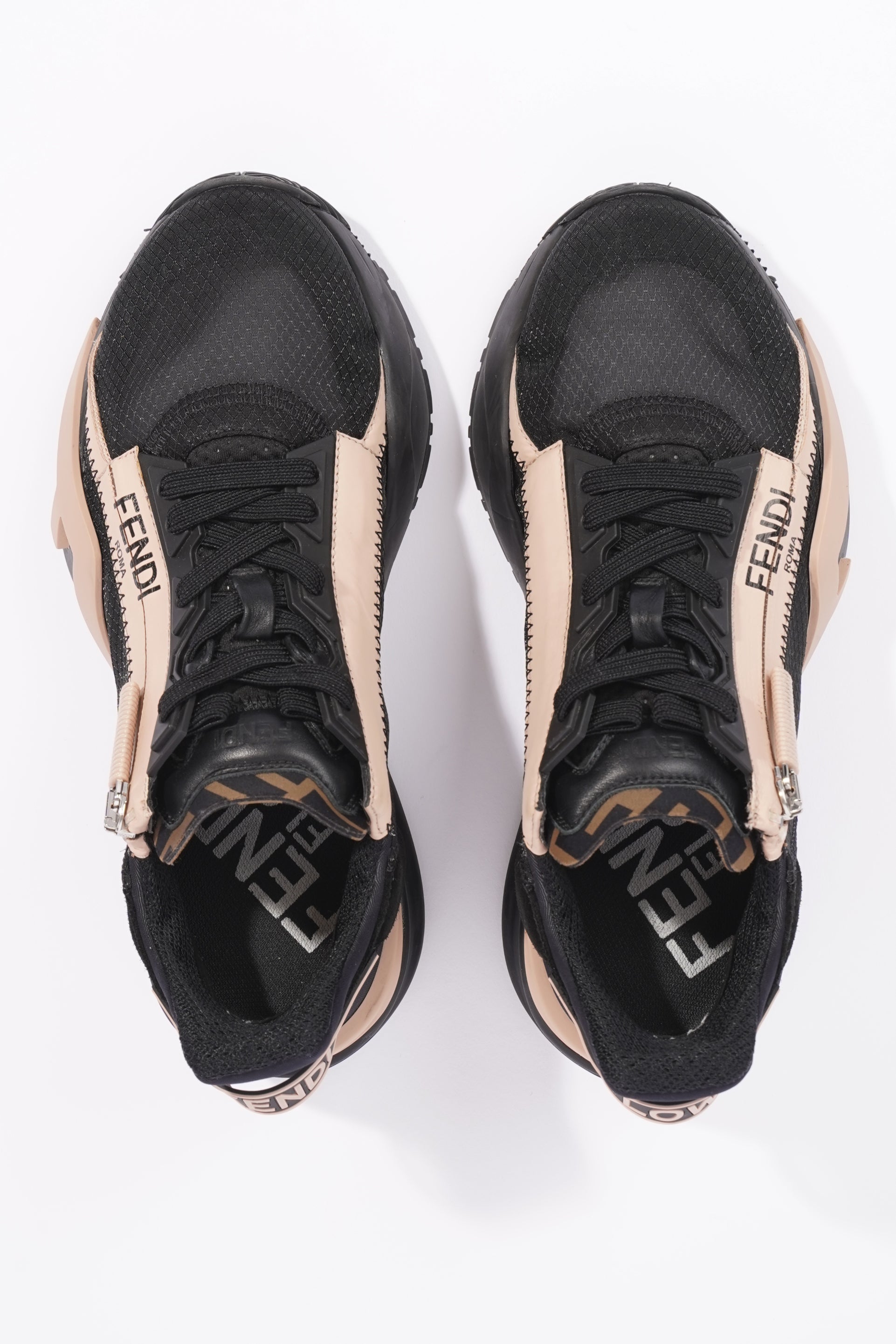 Fendi Womens Flow Sneaker Black / Nude EU 37 / UK 4