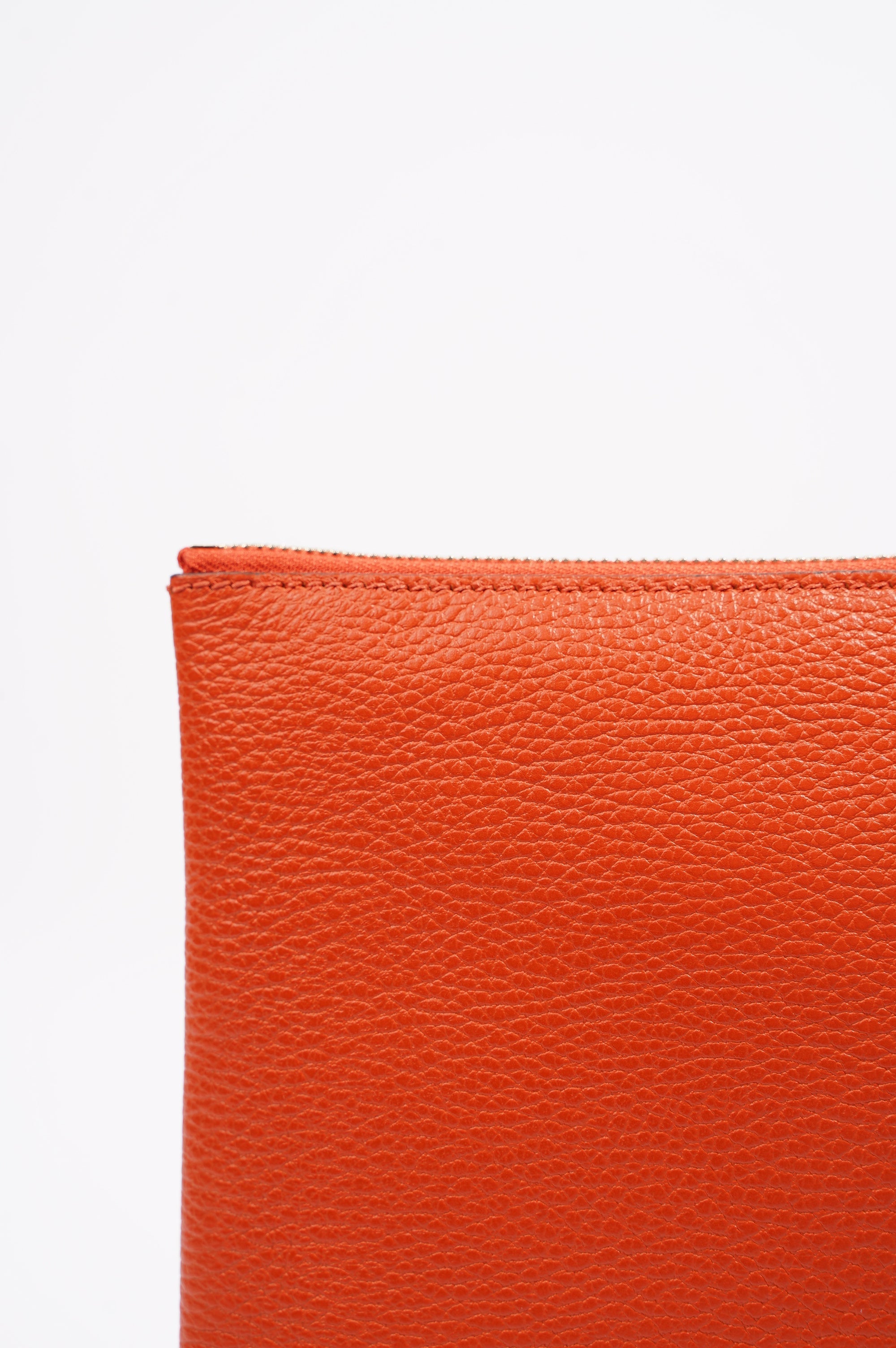 Gucci Clutch Bag Bamboo Burnt Orange Leather