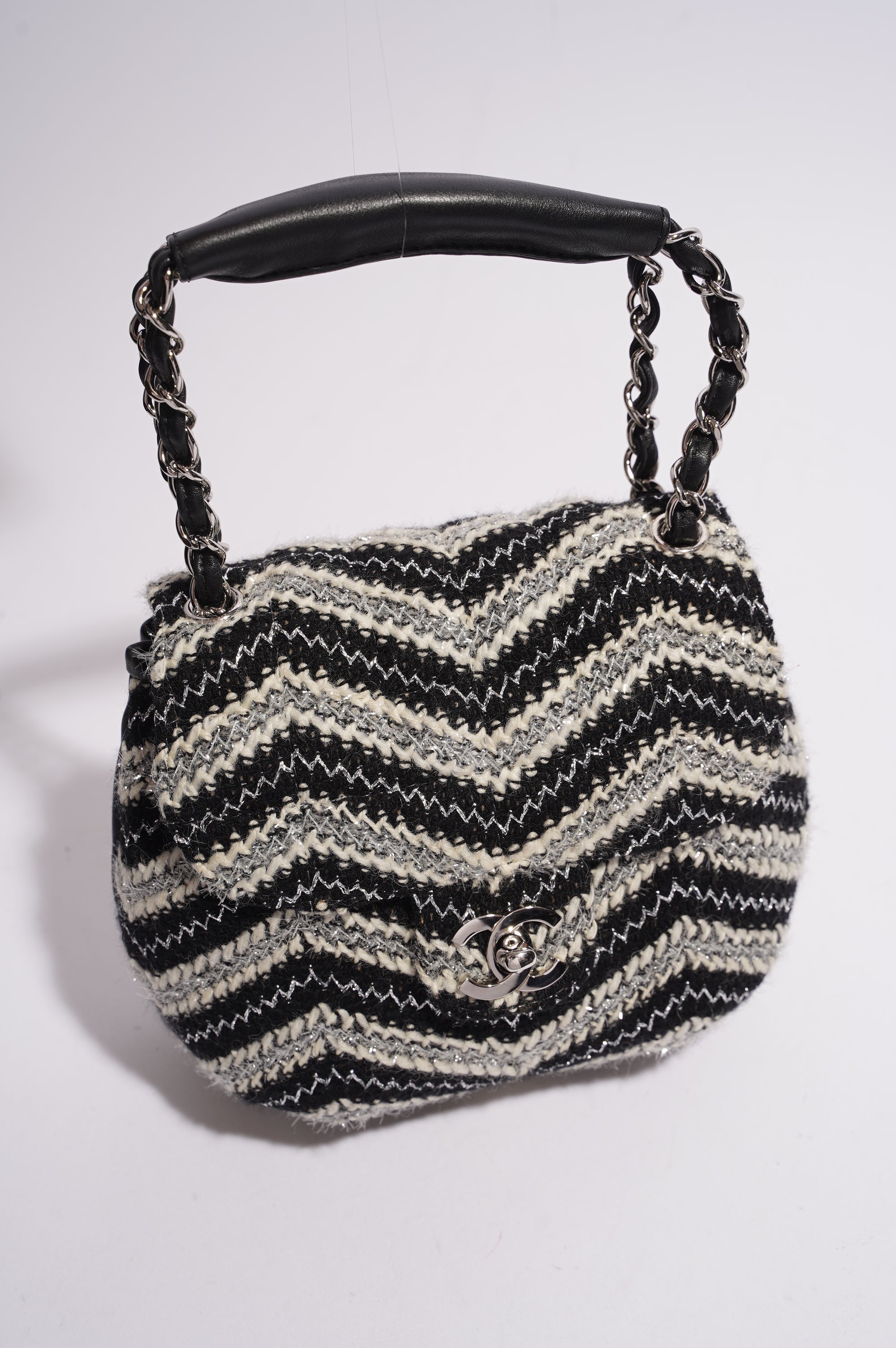 Chanel Womens Chevron Tweed Multi