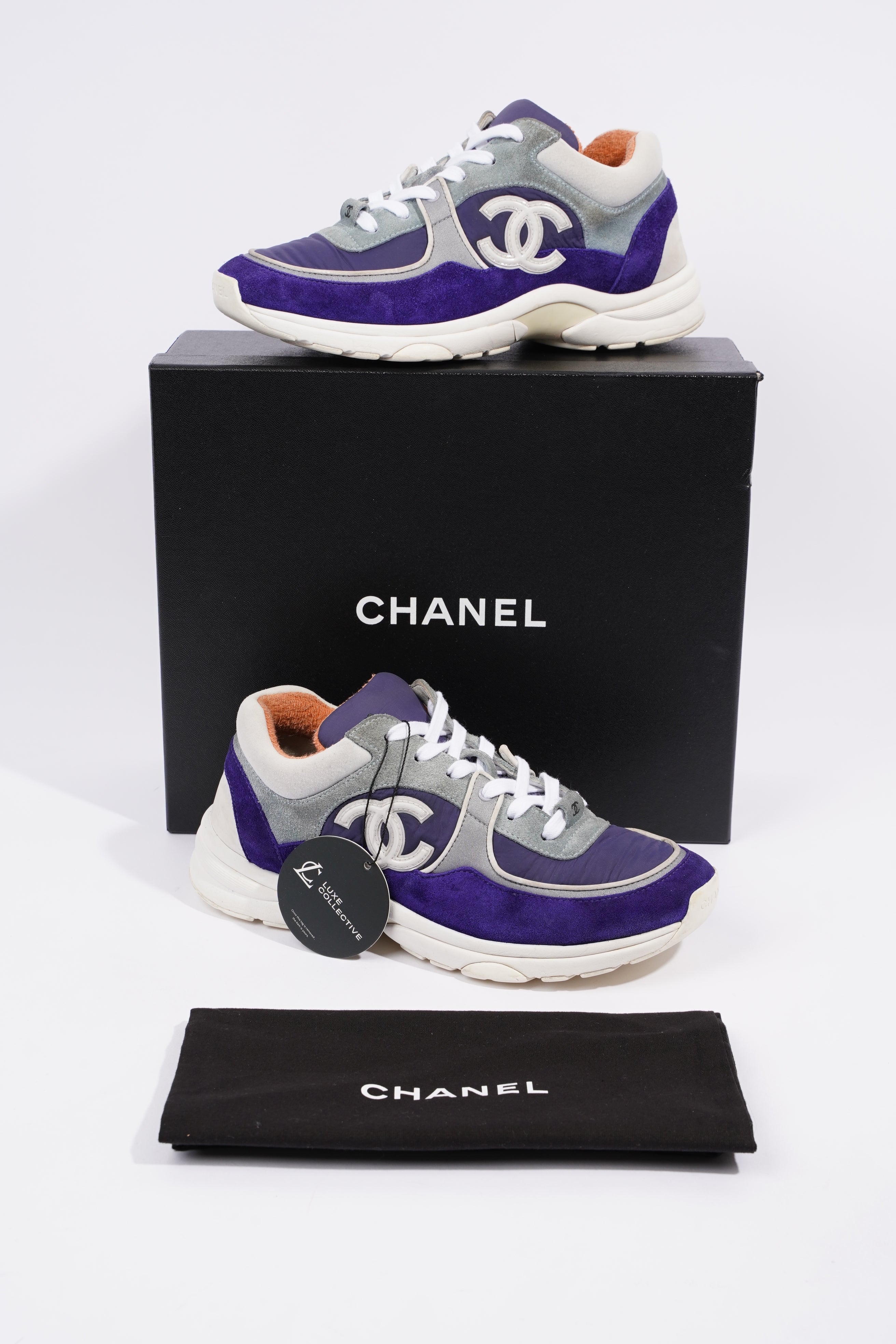 Chanel Womens CC Logo Blue / White EU 39 / UK 6
