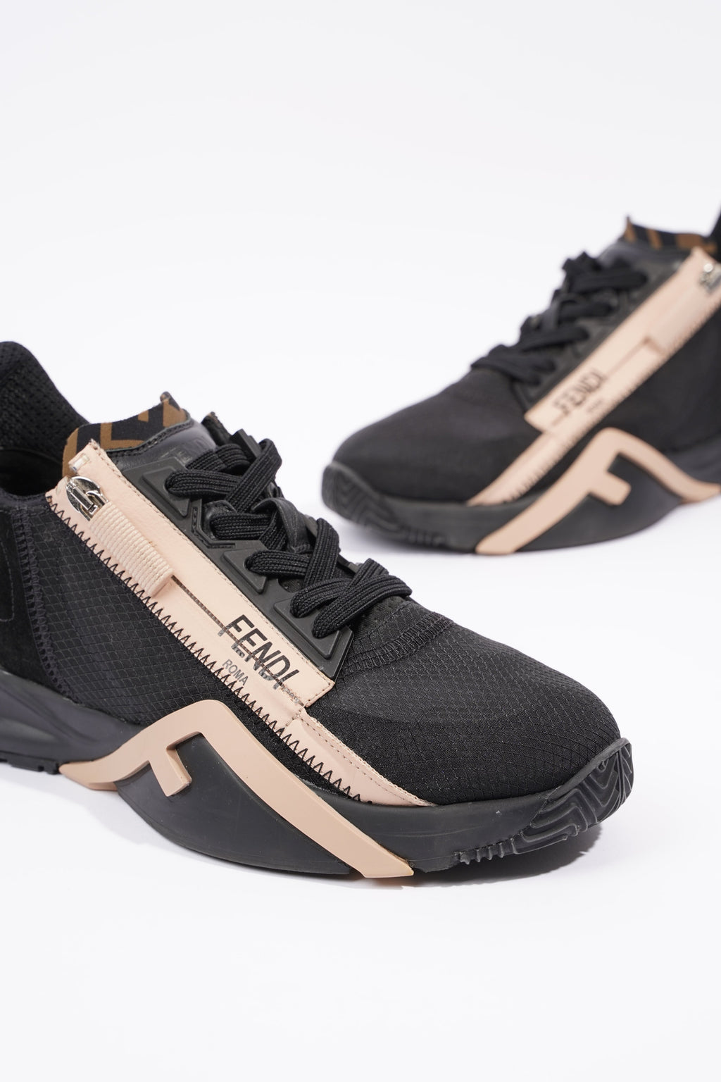 Fendi Womens Flow Sneaker Black / Nude EU 37 / UK 4
