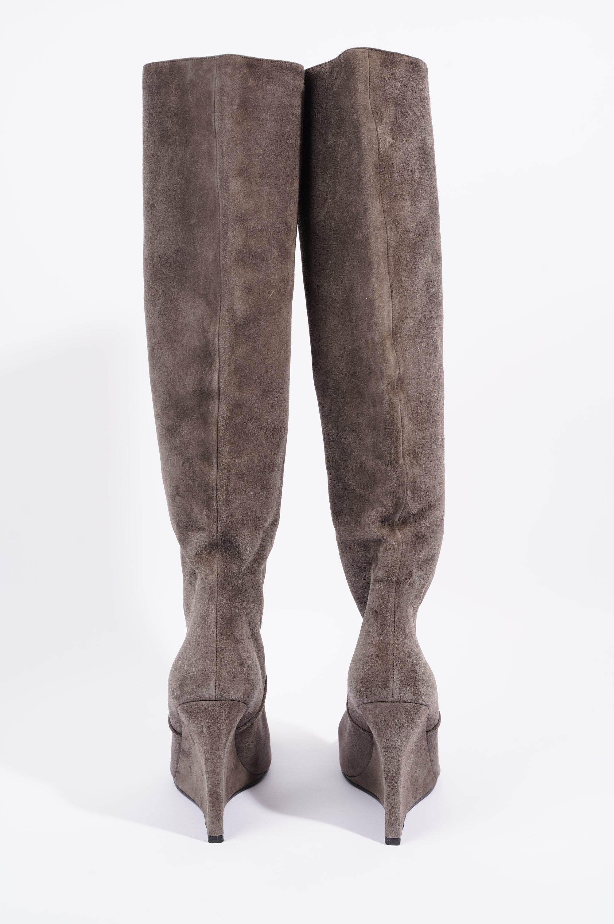 Saint Laurent Womens Knee High Boot Brown Suede EU 38 / UK 5