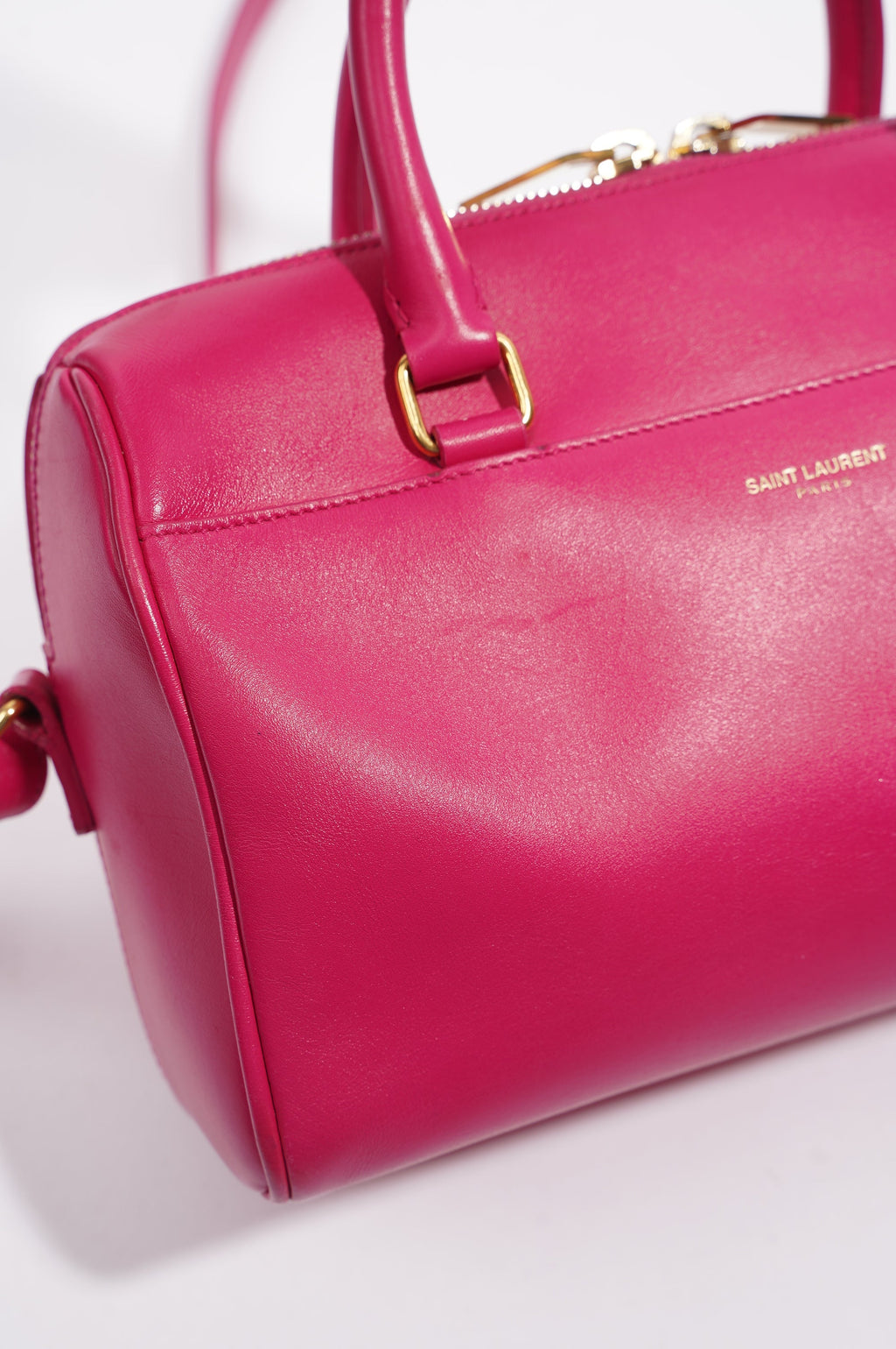 Saint Laurent Womens Duffle Bag Pink Leather Baby