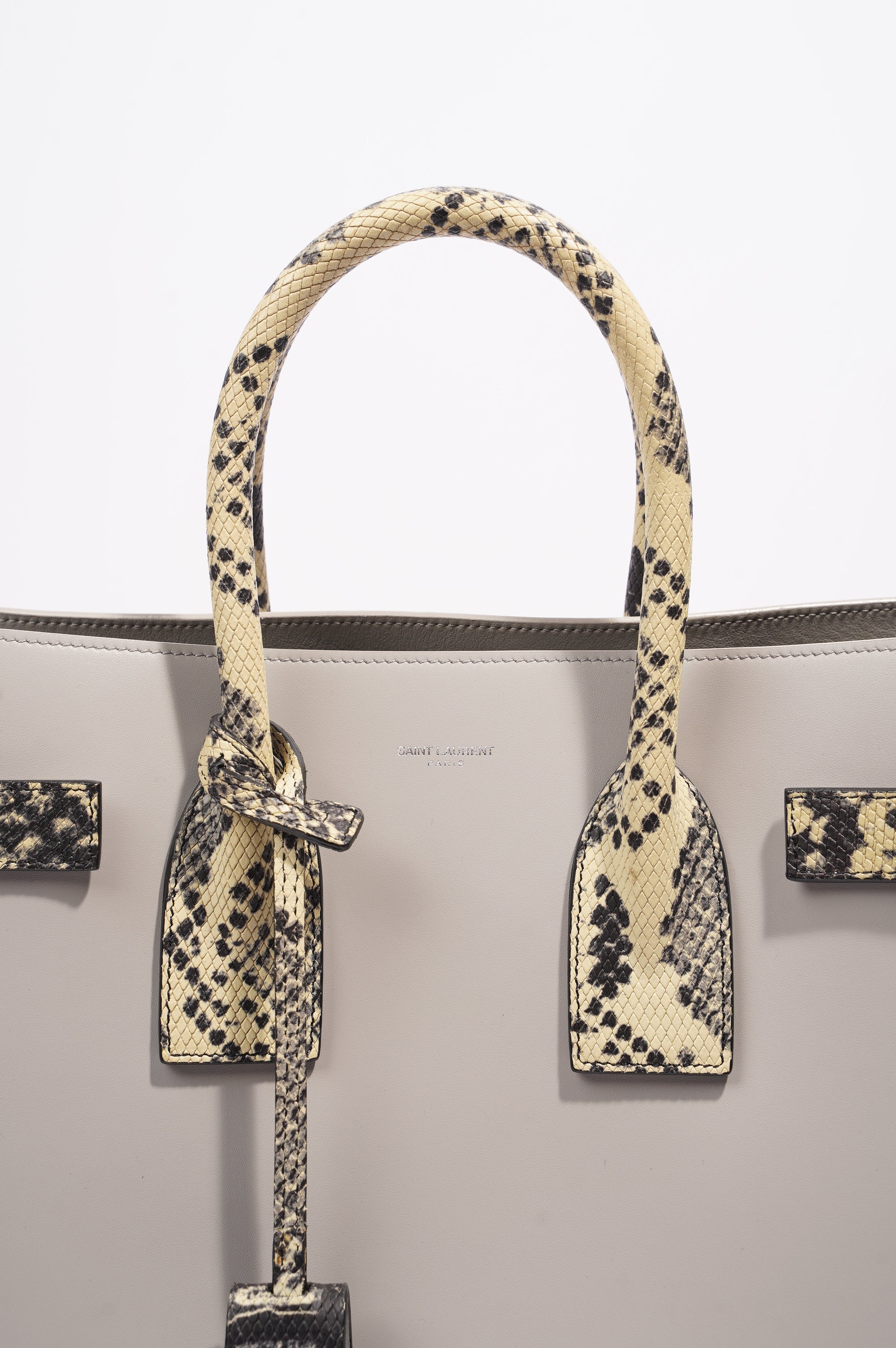 Saint Laurent Sac du Jour Grey / Animal Print Leather Small