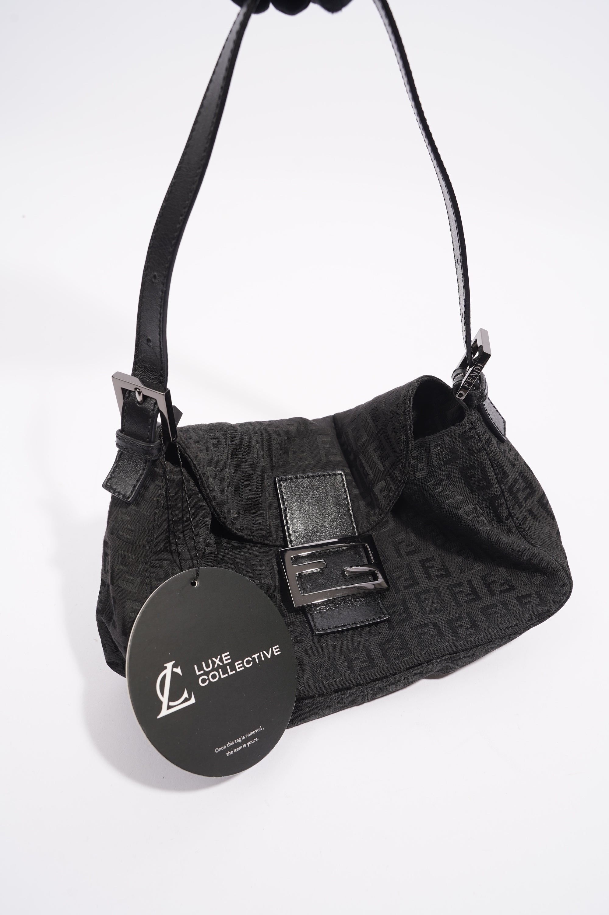 Fendi Womens Baguette Bag Black Small