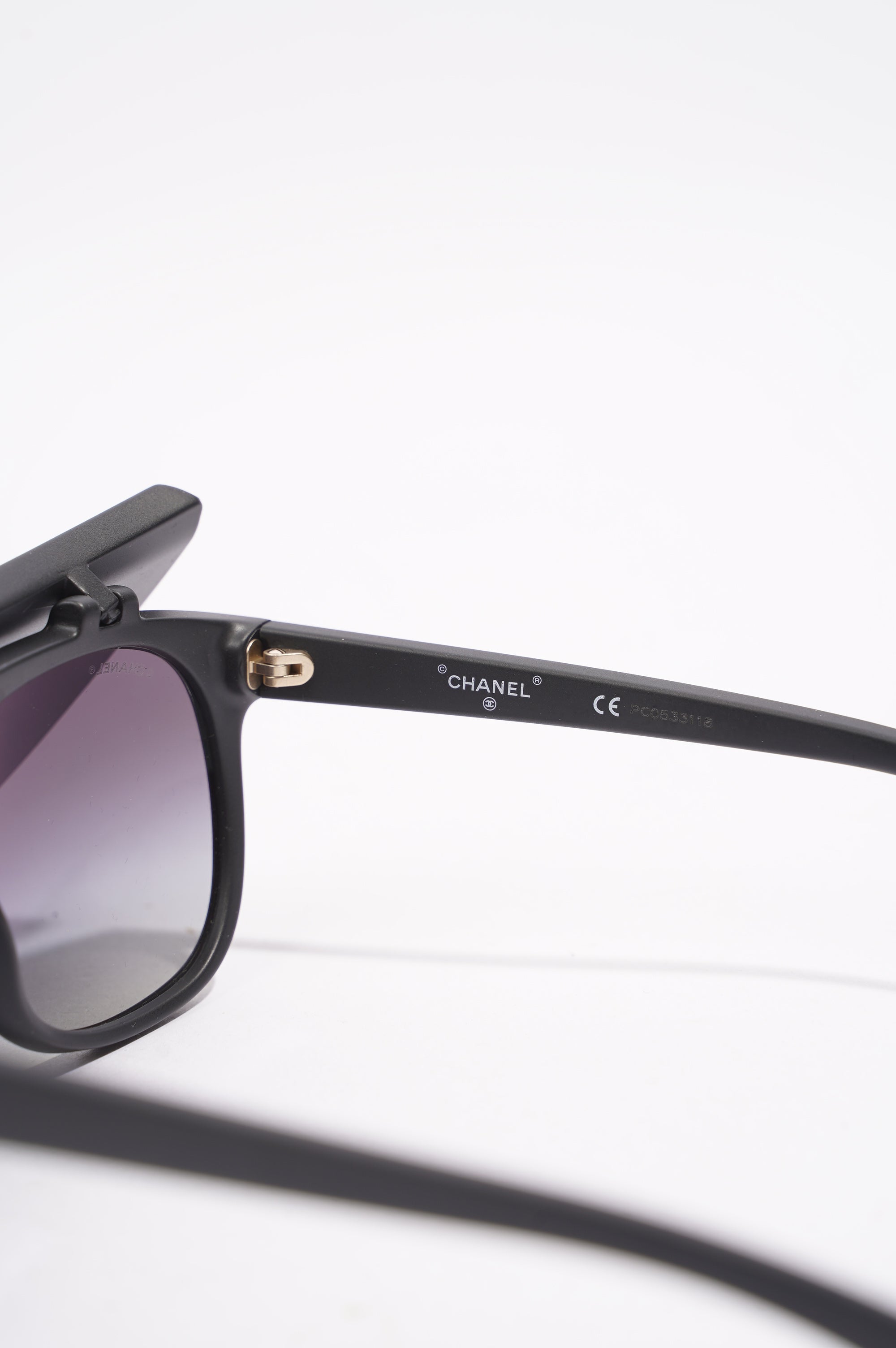 Chanel Womens Visor Sunglasses Black Acetate