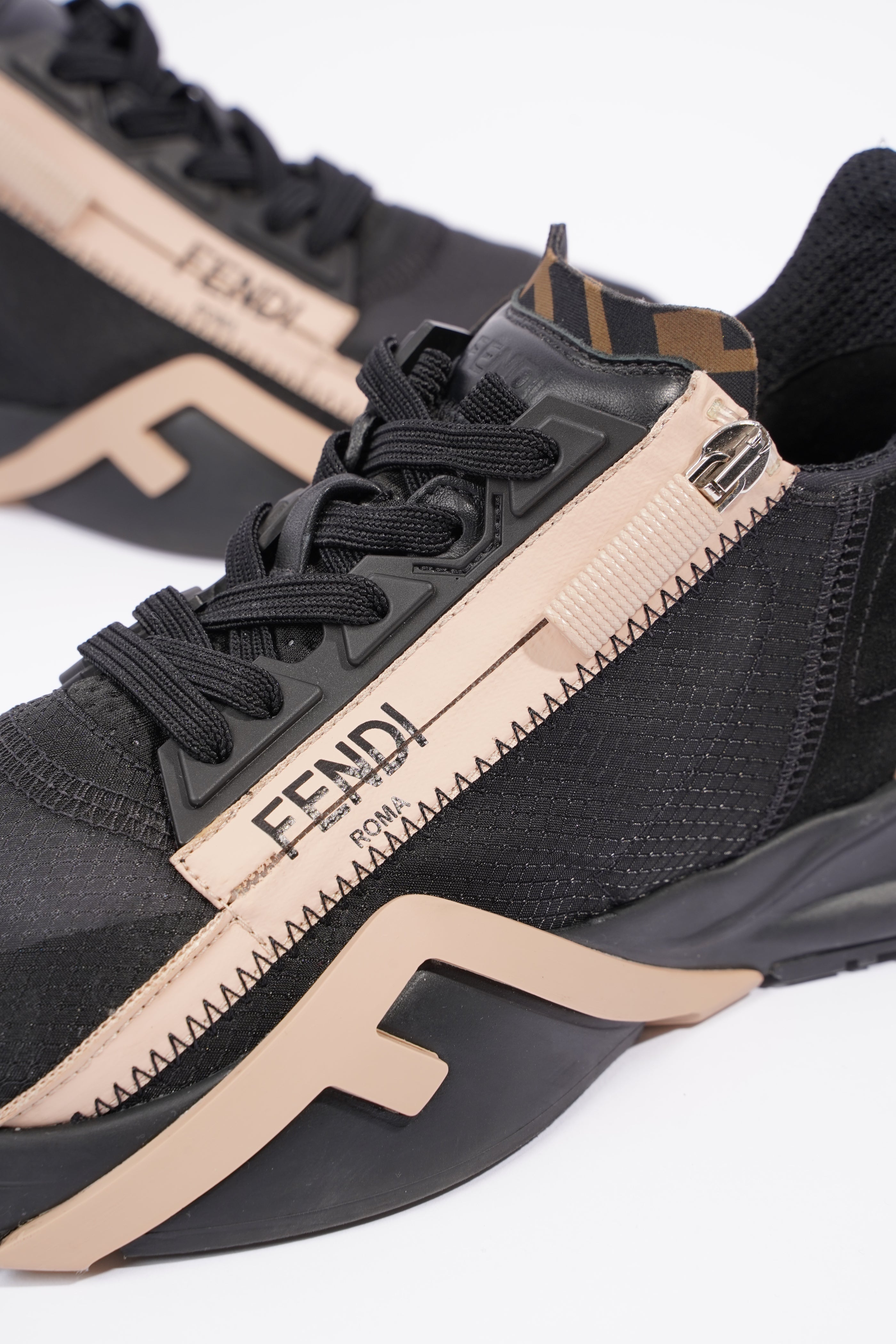 Fendi Womens Flow Sneaker Black / Nude EU 37 / UK 4