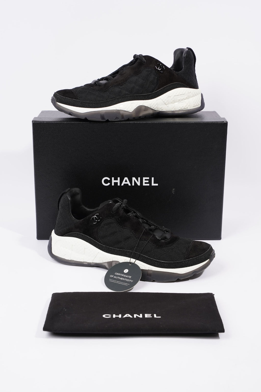 Chanel CC Logo Runners Black / White EU 40.5 / UK 7.5