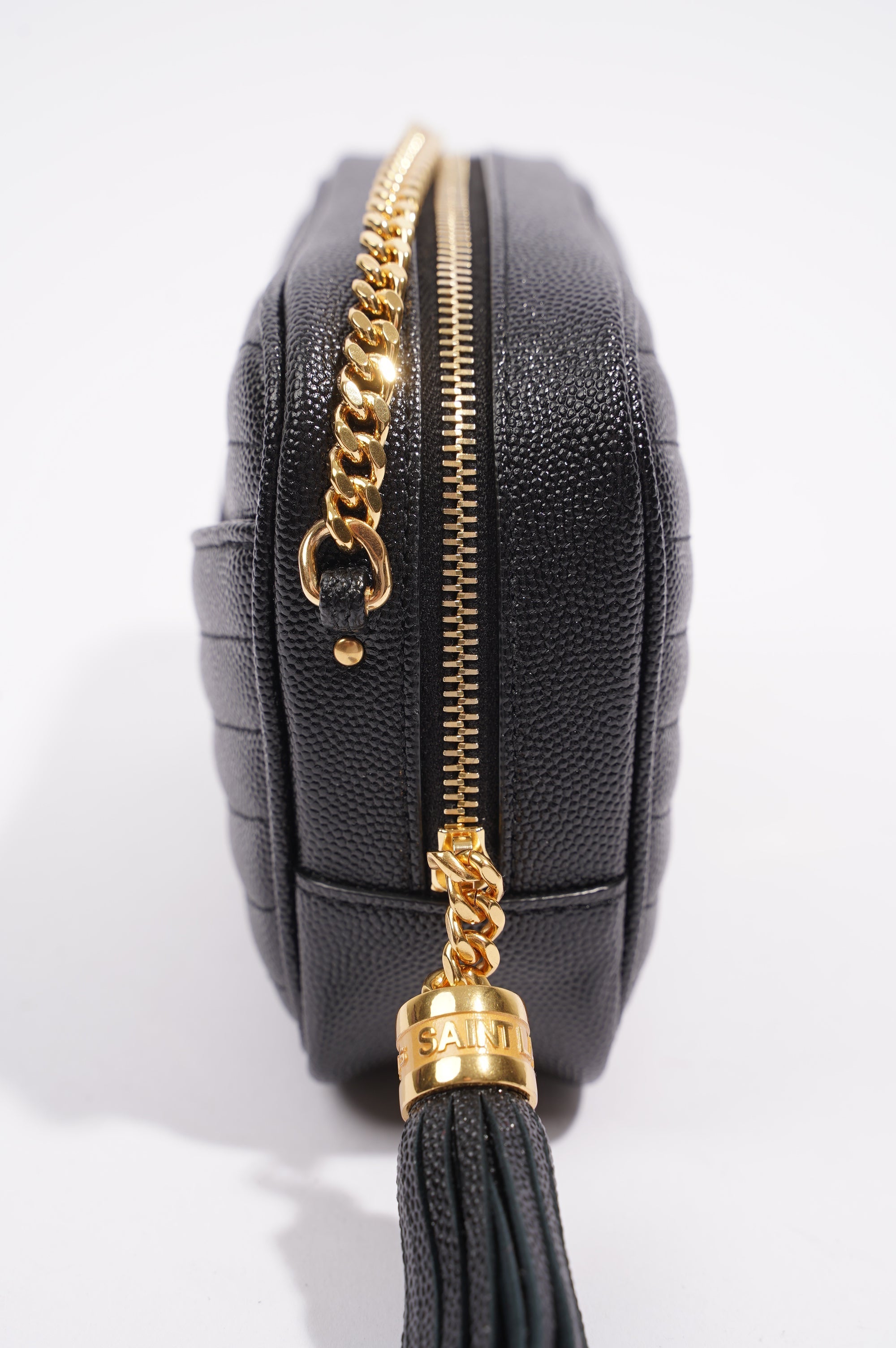 Saint Laurent Womens Lou Mini Bag Black / Gold