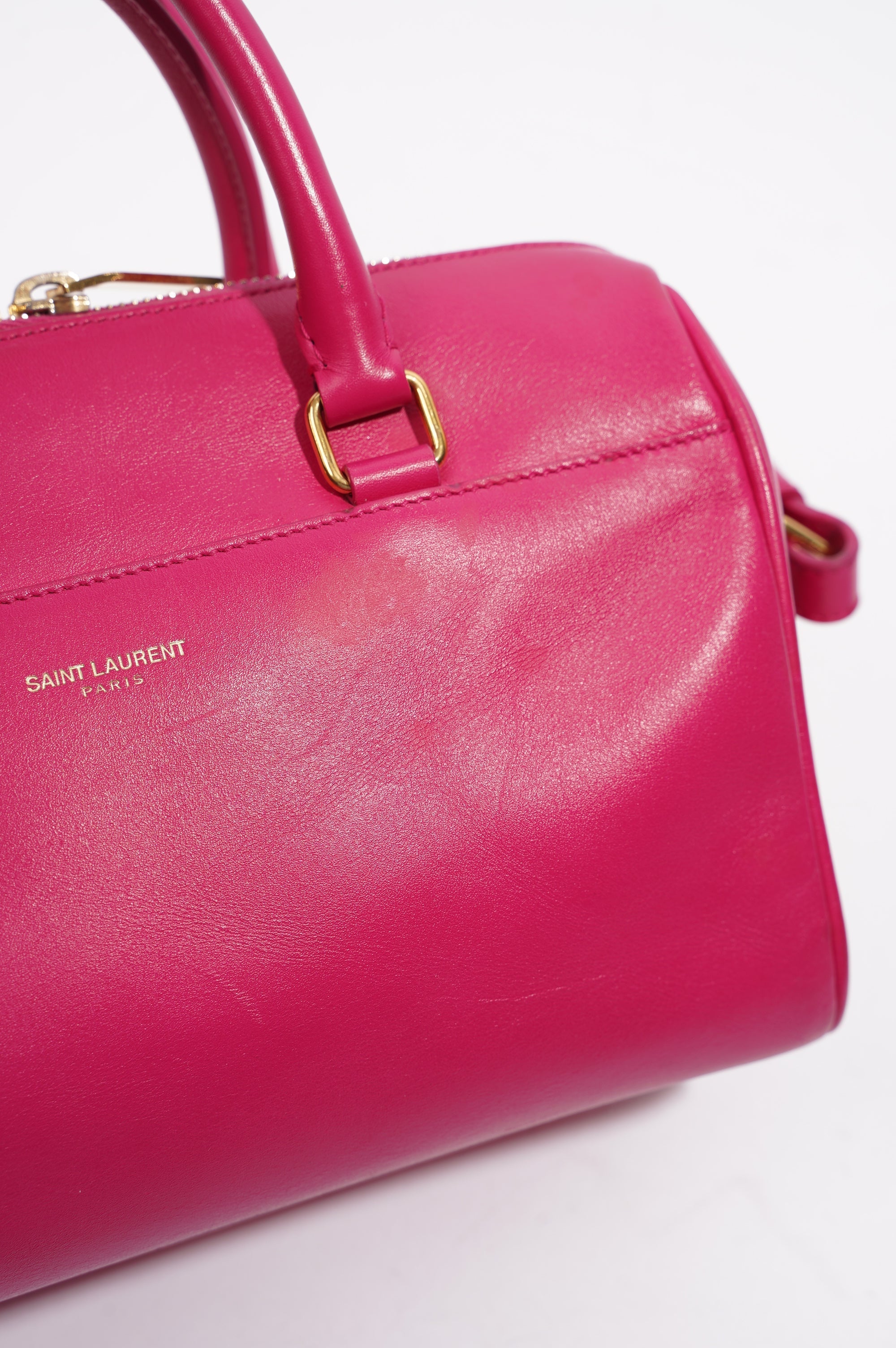 Saint Laurent Womens Duffle Bag Pink Leather Baby