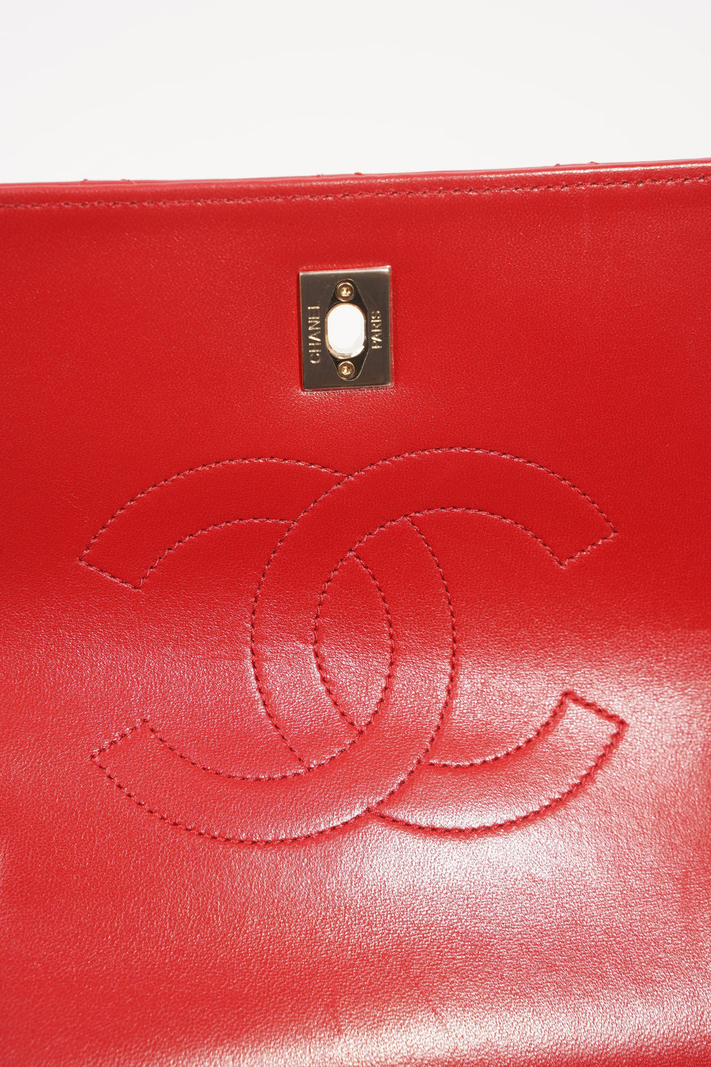 Chanel Womens Trendy Flap Bag Red Large
