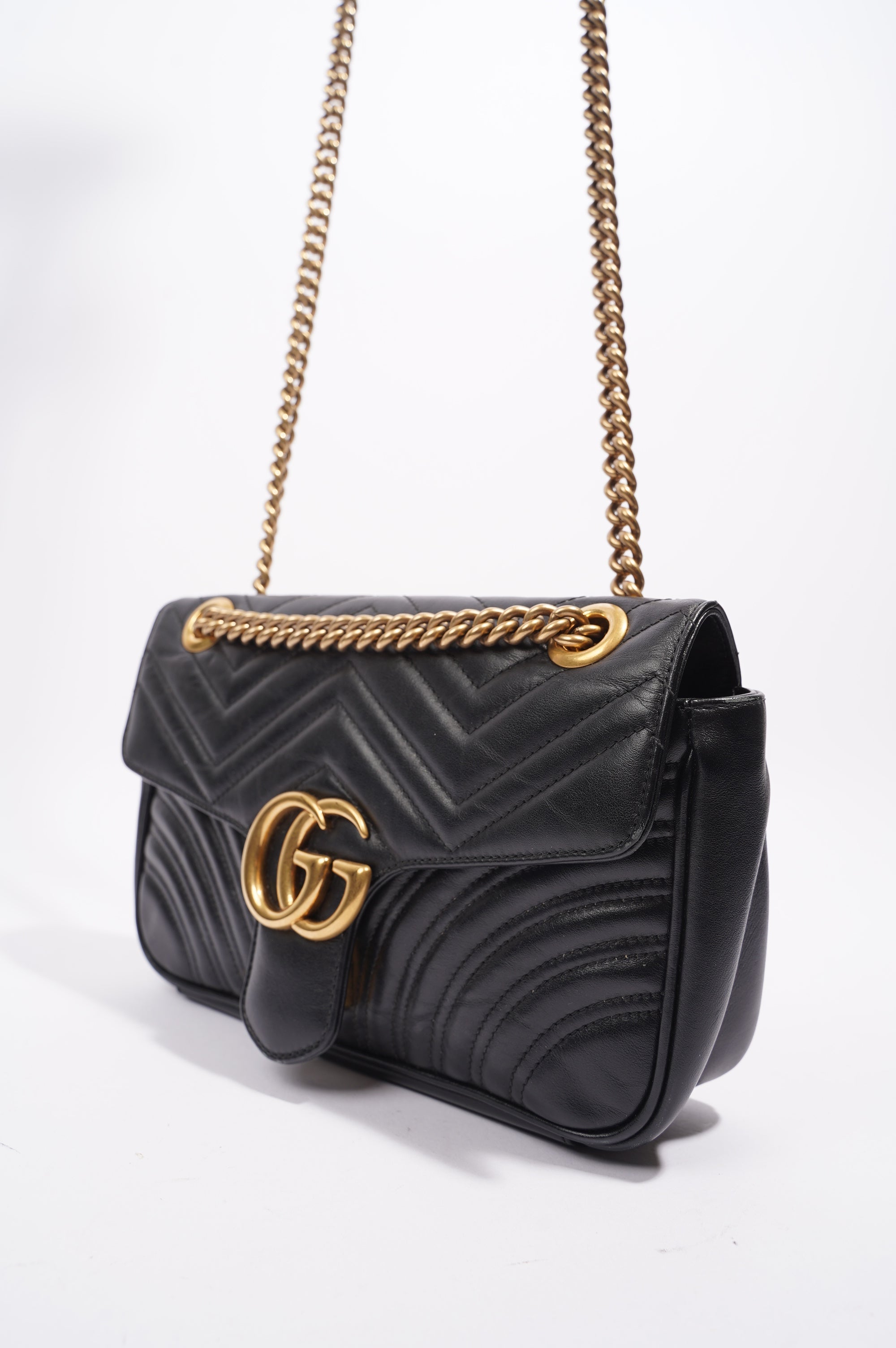 Gucci GG Marmont Flap Black Leather Small