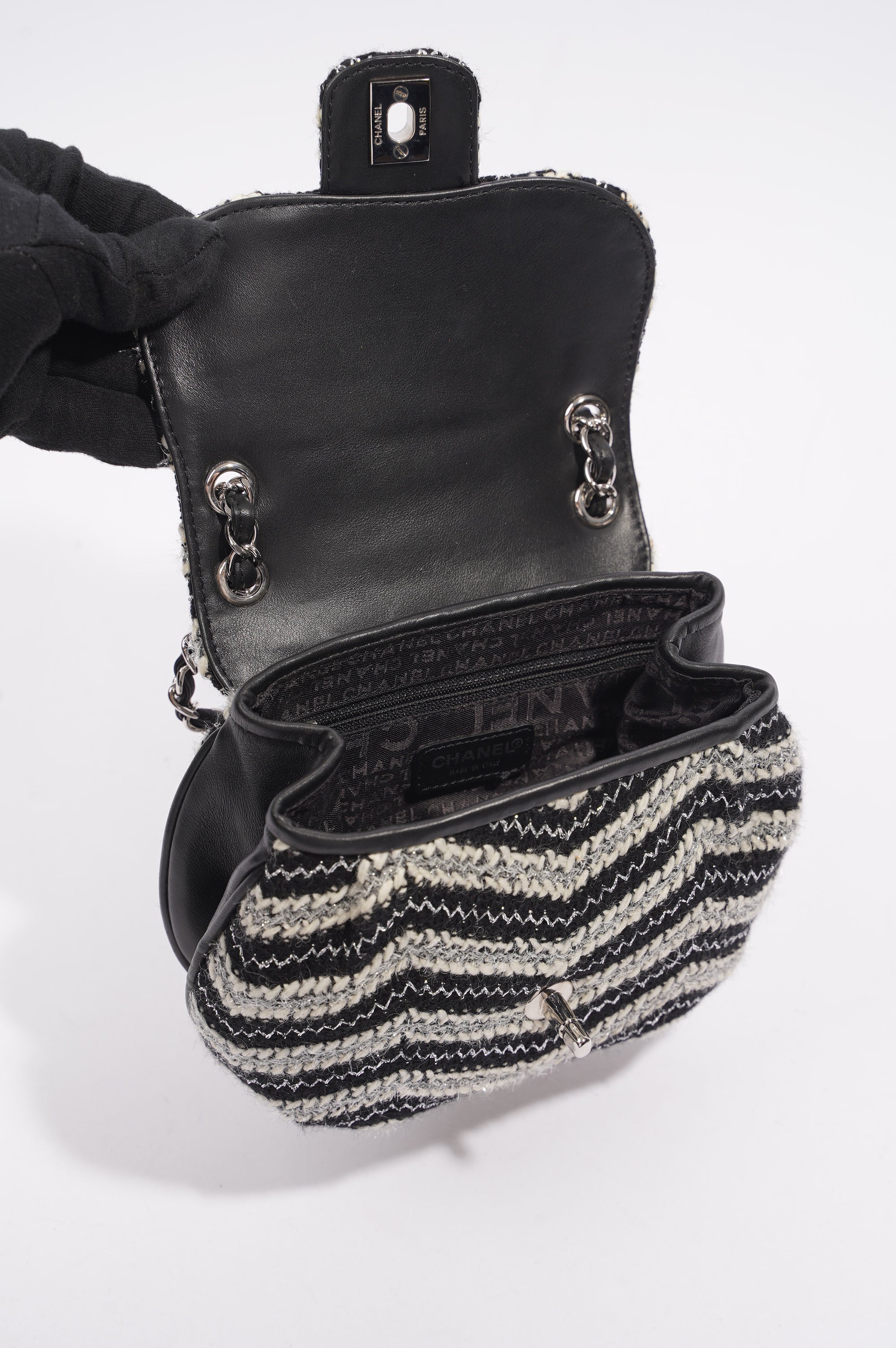 Chanel Womens Chevron Tweed Multi