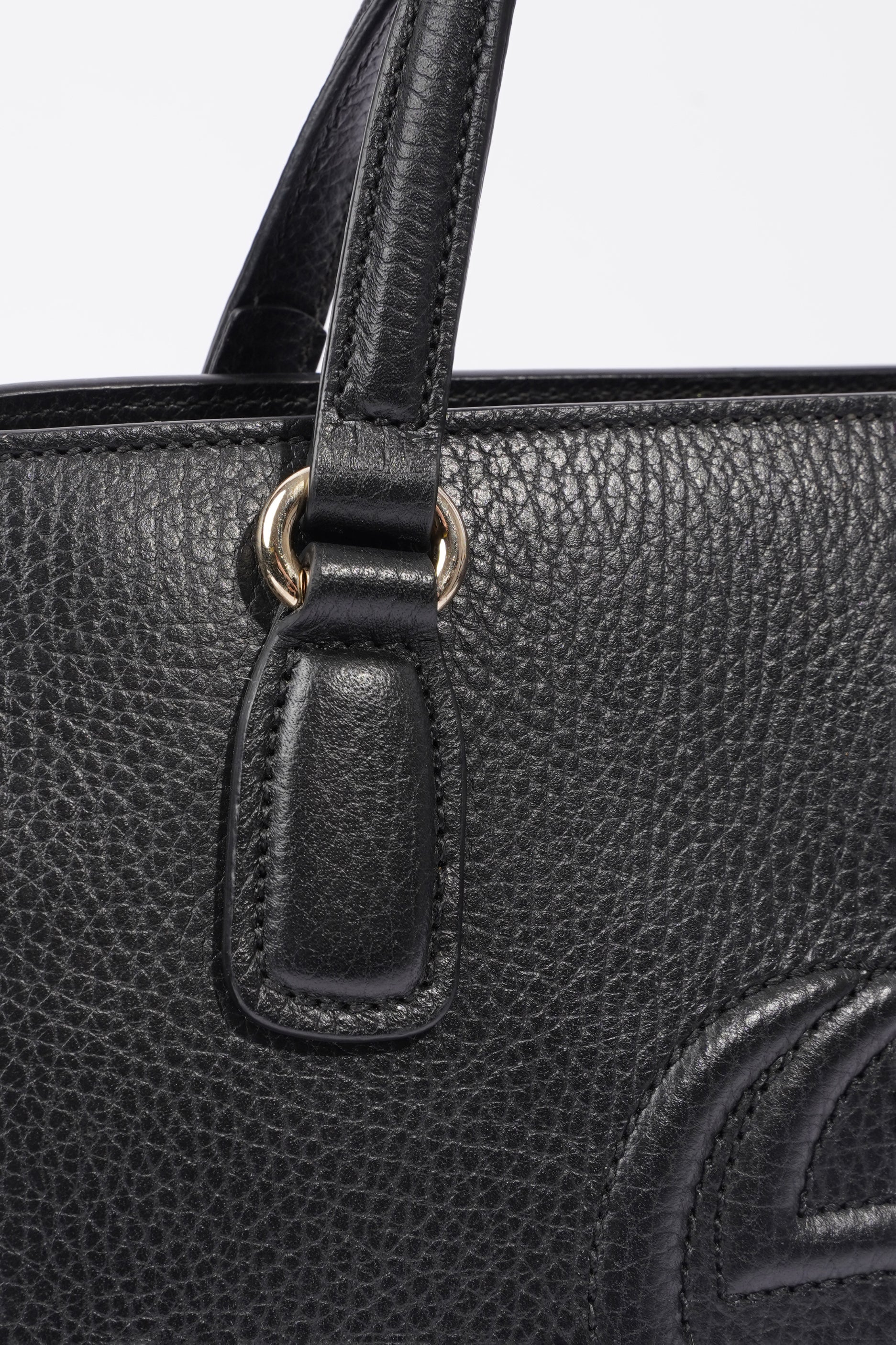 Gucci Womens Soho Tote Bag Black Leather Small