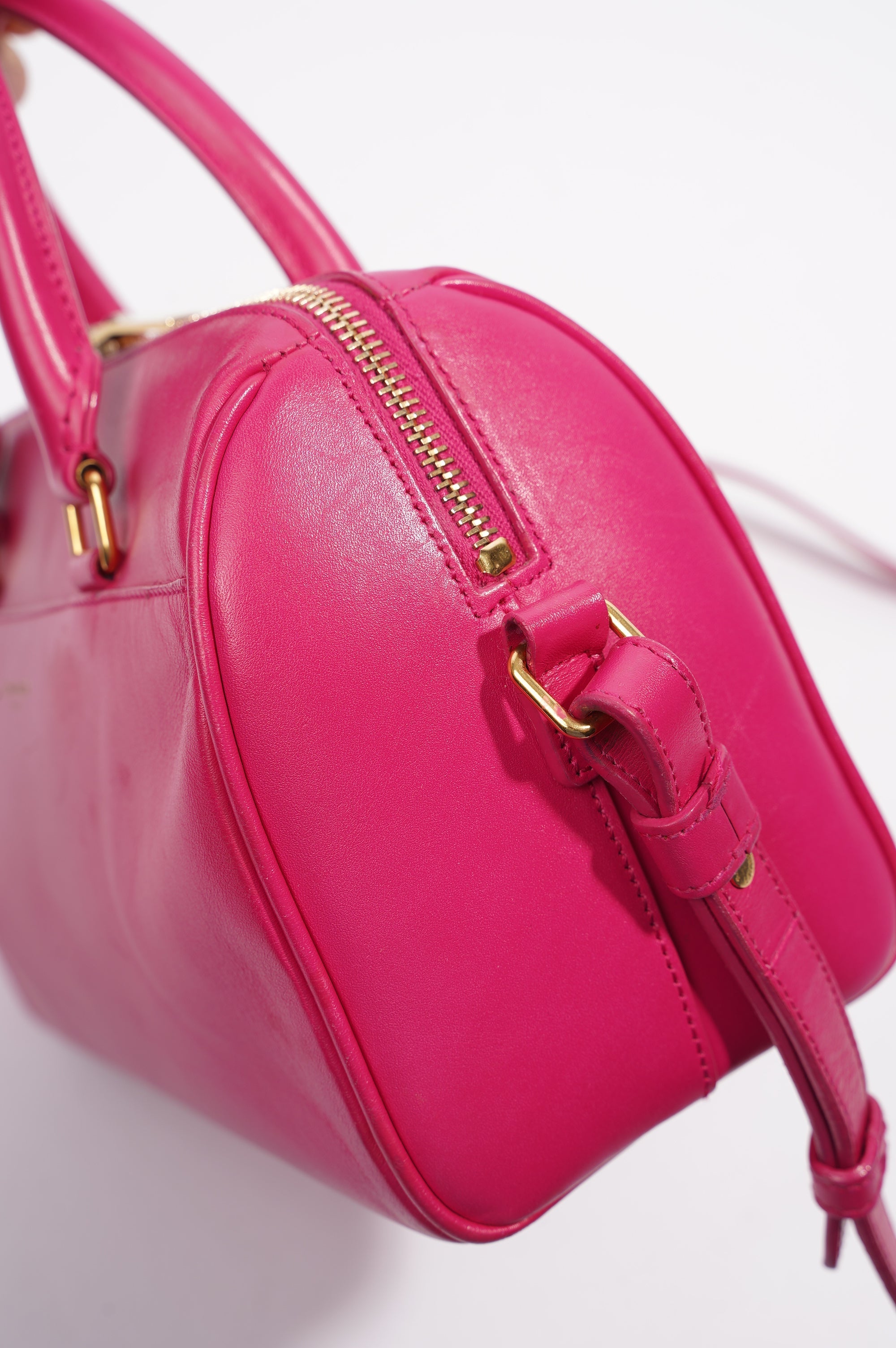 Saint Laurent Womens Duffle Bag Pink Leather Baby