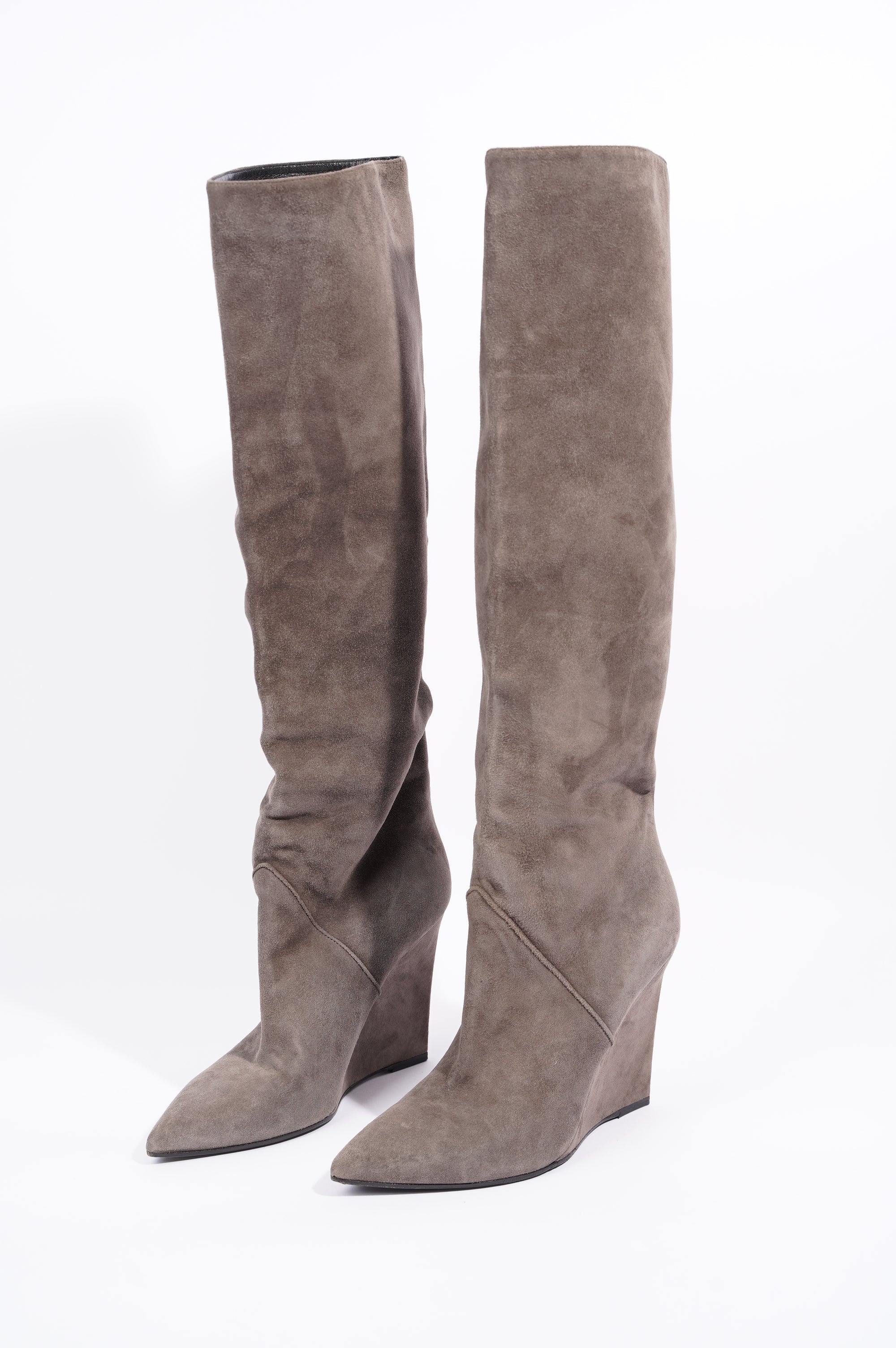 Saint Laurent Womens Knee High Boot Brown Suede EU 38 / UK 5