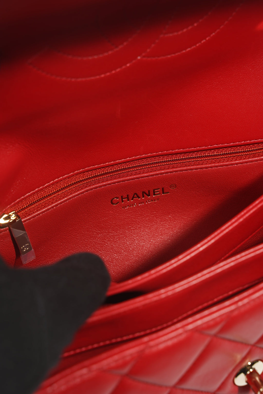 Chanel Womens Trendy Flap Bag Red Large