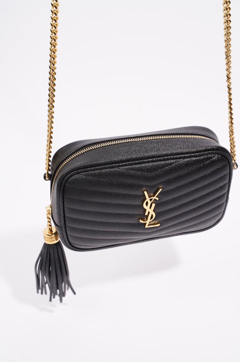 Saint Laurent Womens Lou Mini Bag Black / Gold