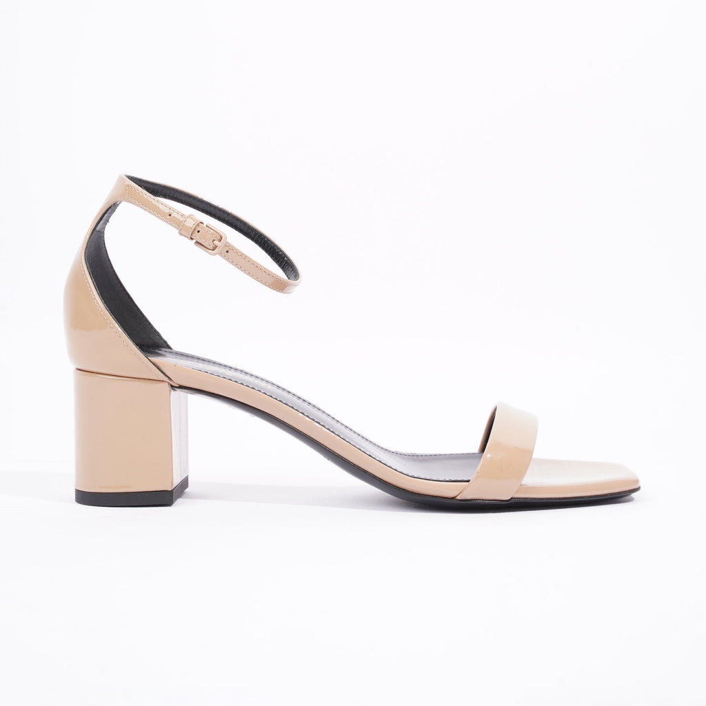 Saint Laurent Womens LouLou 50 Sandal Patent Nude EU 37.5 / UK 4.5