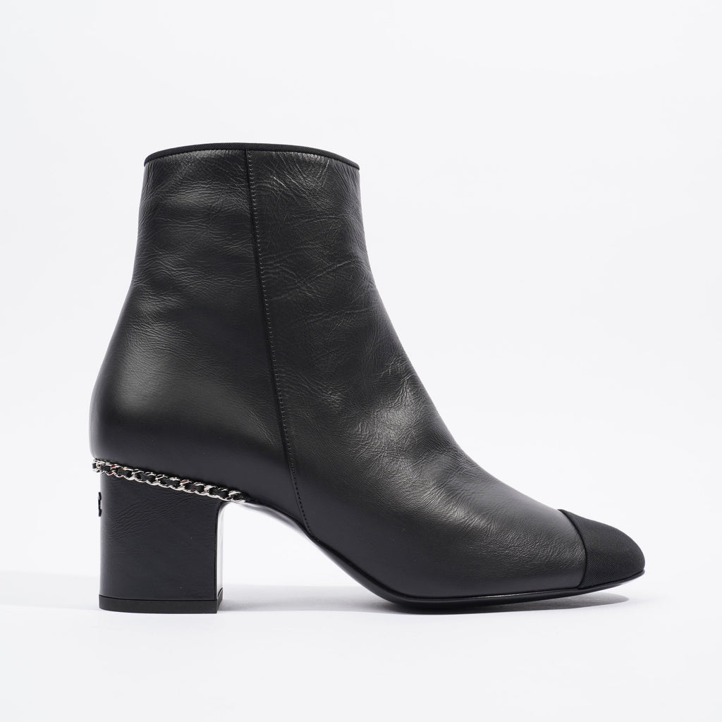 Chanel Leather Ankle Boot Black EU 38.5 / UK 5.5