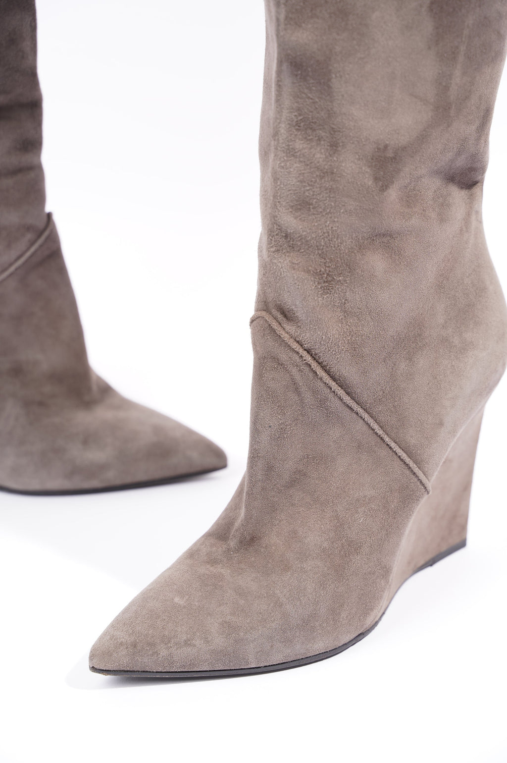 Saint Laurent Womens Knee High Boot Brown Suede EU 38 / UK 5