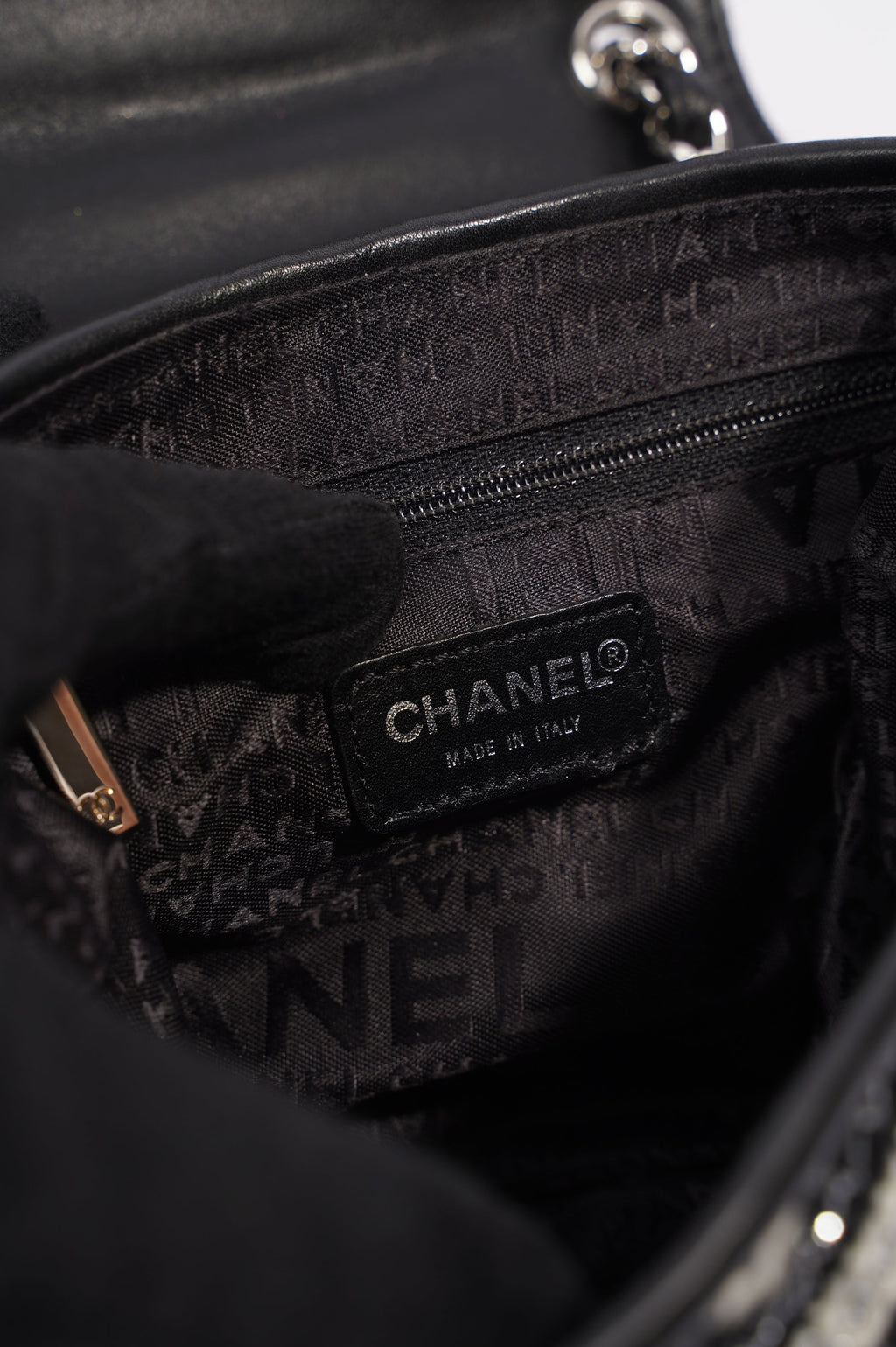 Chanel Womens Chevron Tweed Multi