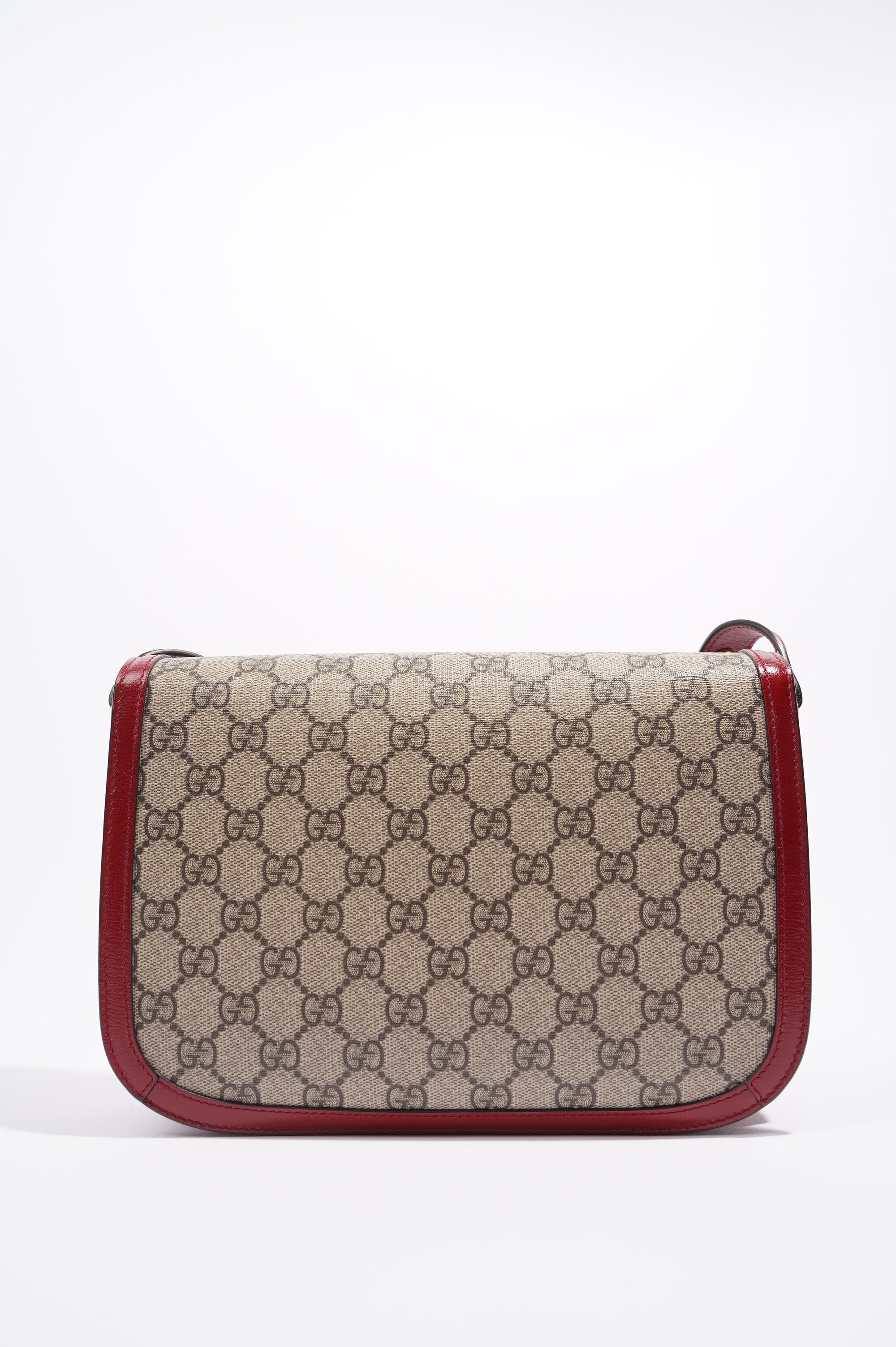 Gucci Womens 1955 Horsebit Bag Supreme / Red Canvas / Leather