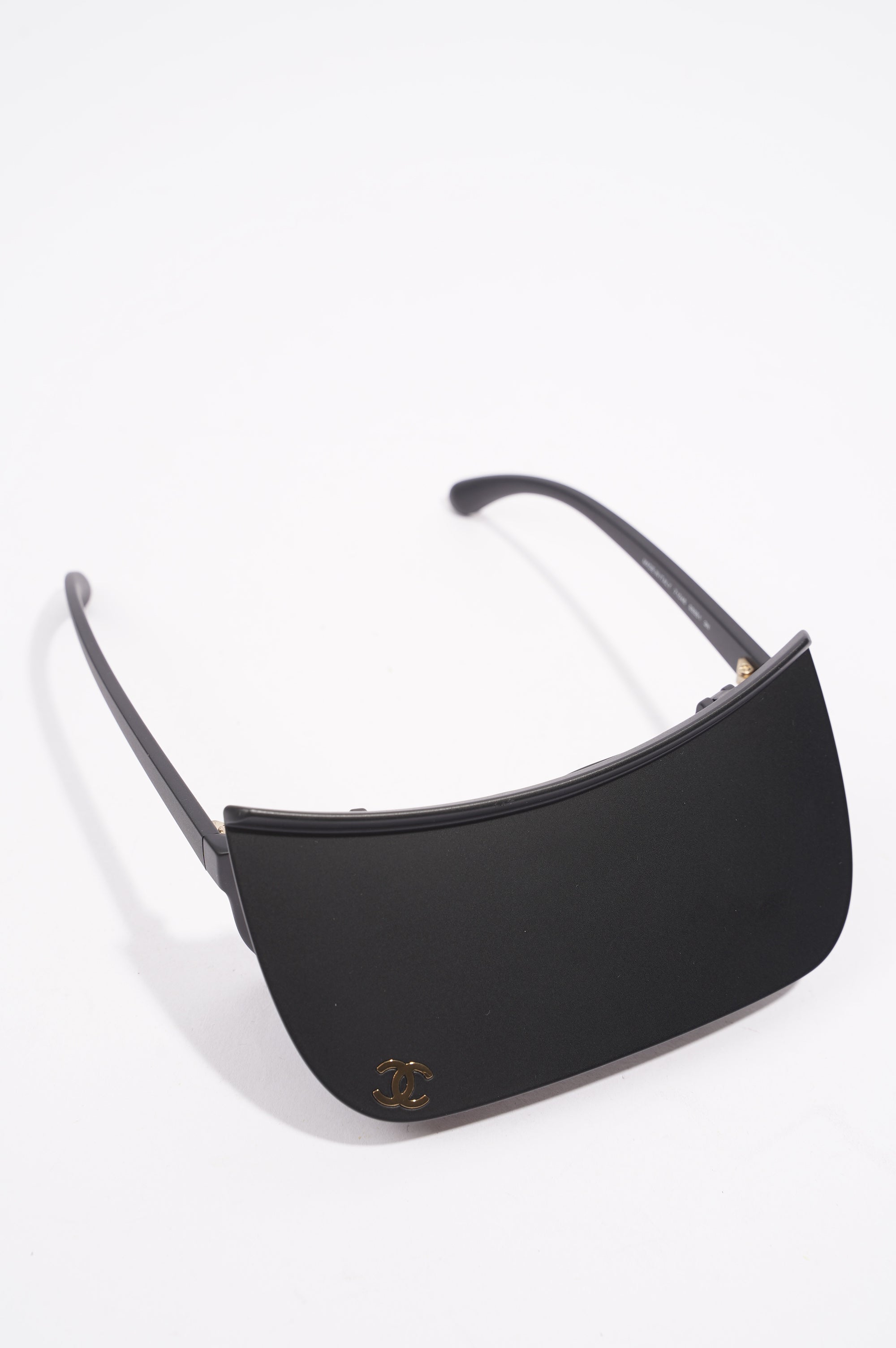 Chanel Womens Visor Sunglasses Black Acetate