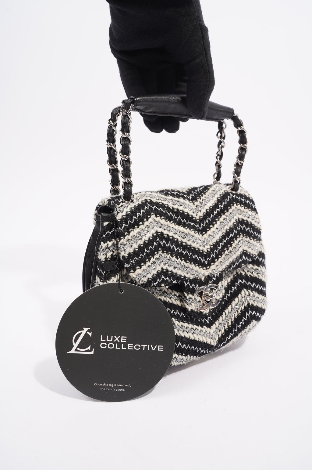 Chanel Womens Chevron Tweed Multi