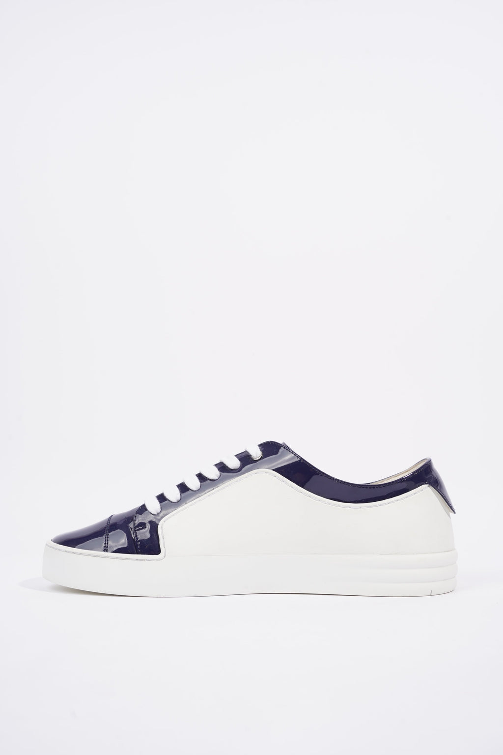 Chanel Womens CC Patent Logo Sneaker Blue / White EU 41 / UK 8