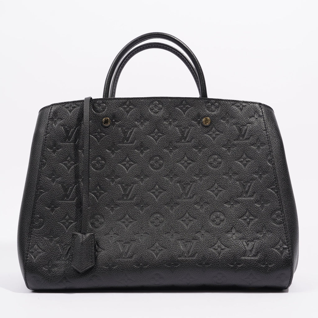 Louis Vuitton Womens Montaigne Black Empreinte Leather MM