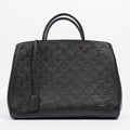 Louis Vuitton Womens Montaigne Black Empreinte Leather MM