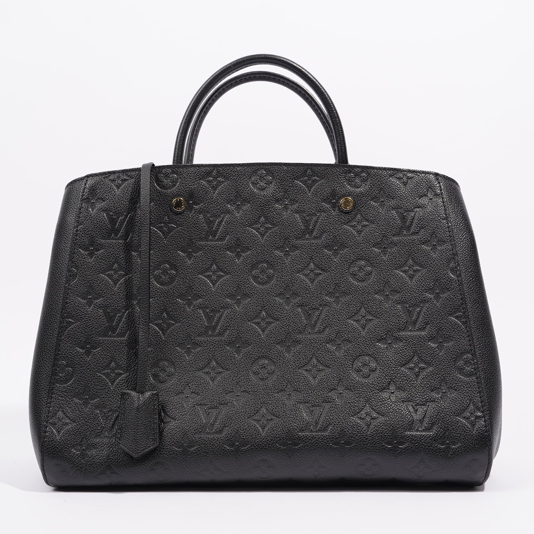 Louis Vuitton Womens Montaigne Black Empreinte Leather MM
