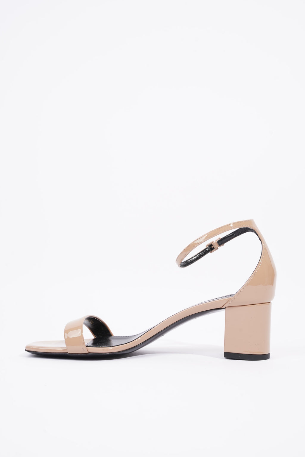 Saint Laurent Womens LouLou 50 Sandal Patent Nude EU 37.5 / UK 4.5