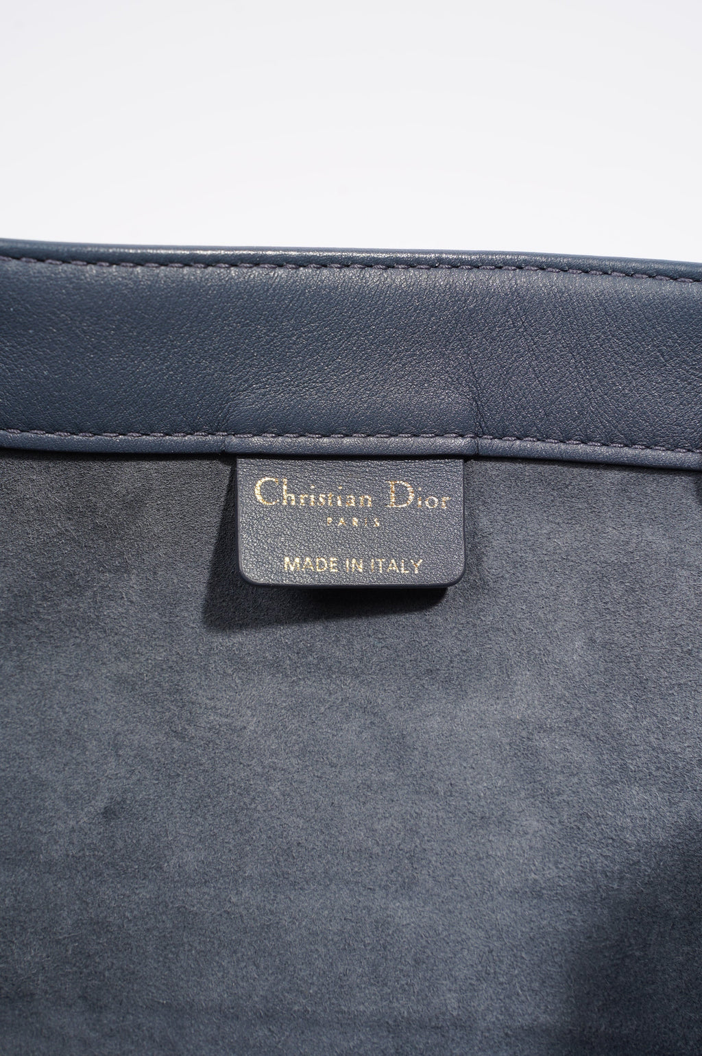 Christian Dior Womens Leather Book Tote Navy Medium
