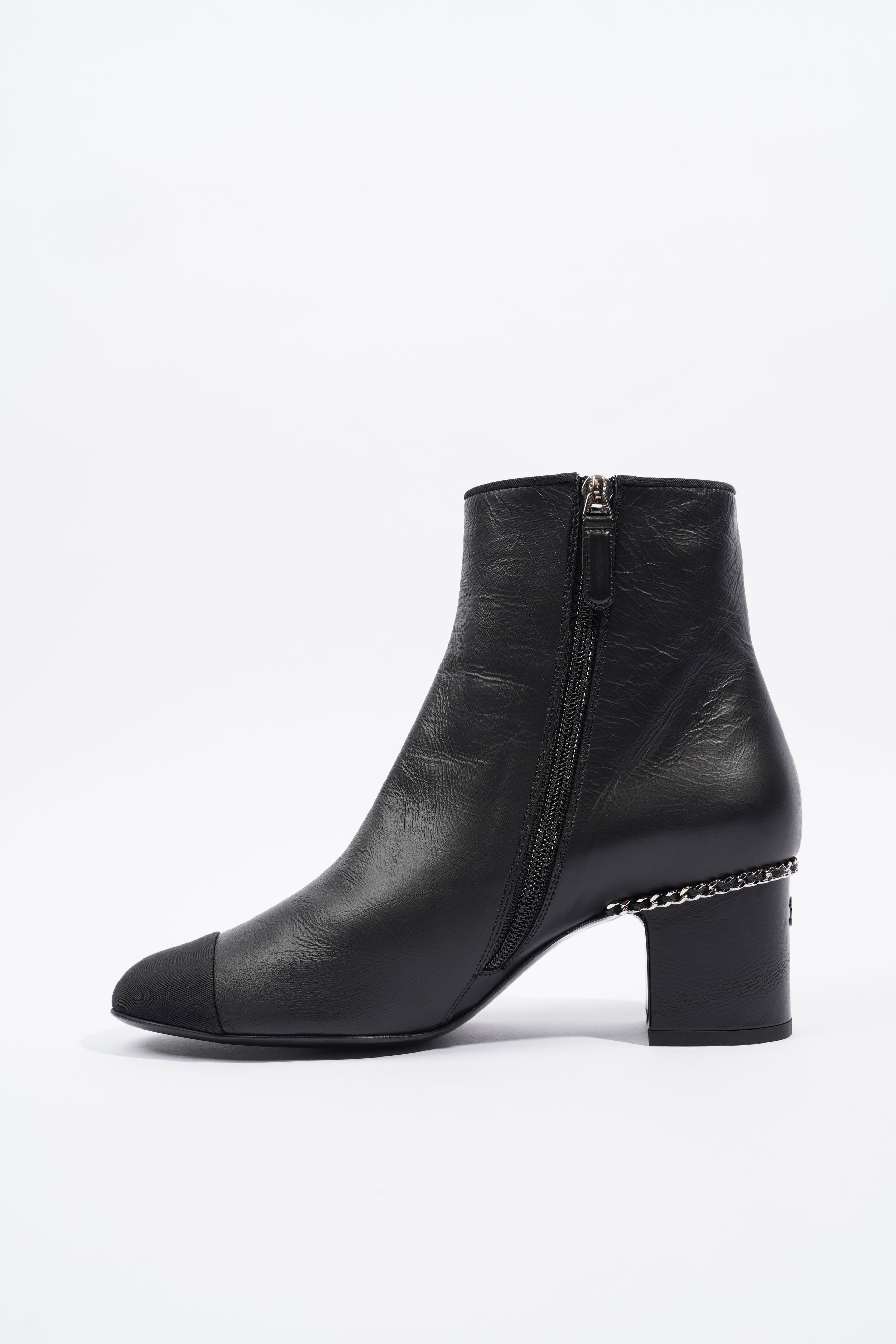 Chanel Leather Ankle Boot Black EU 38.5 / UK 5.5