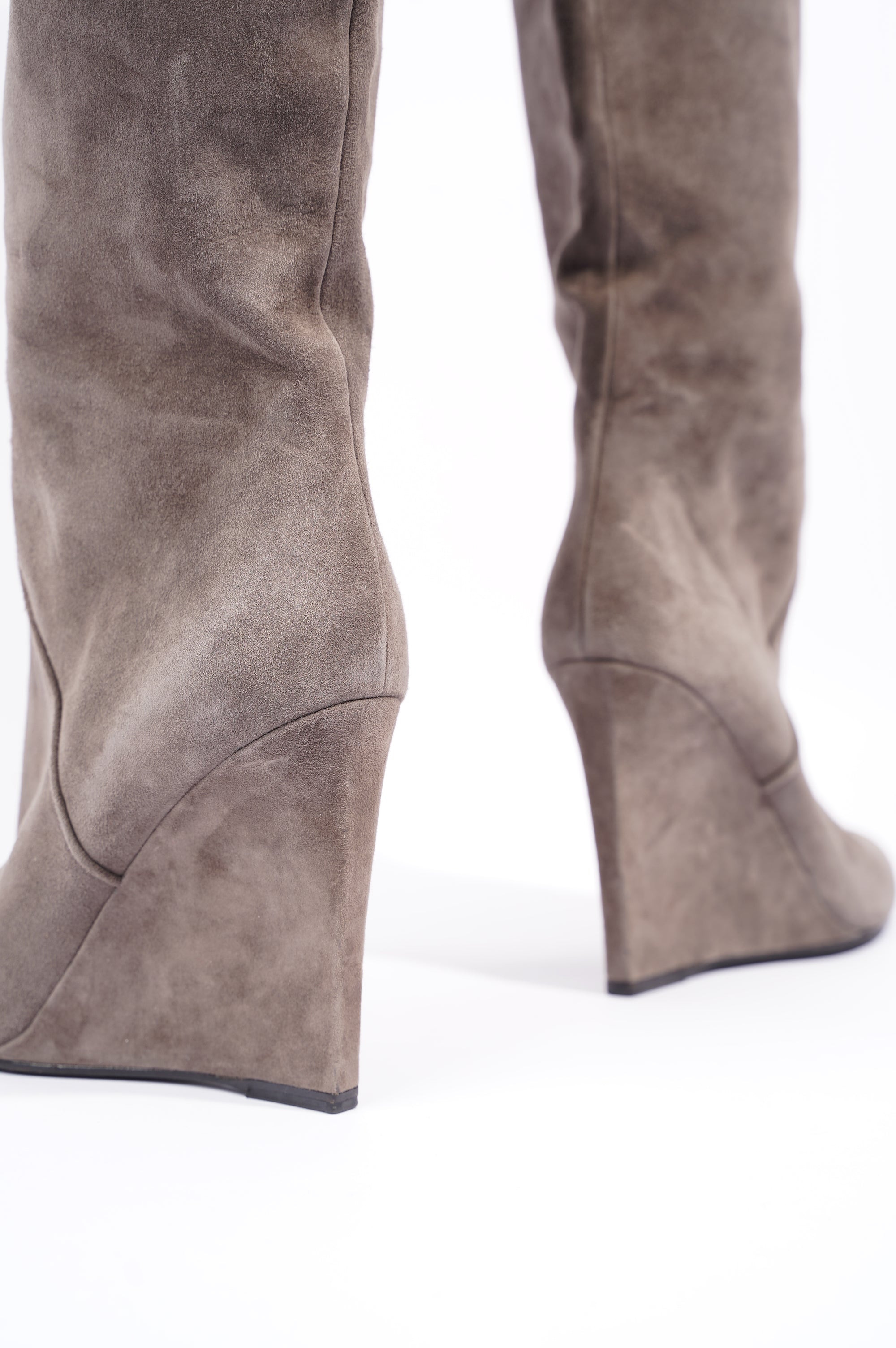 Saint Laurent Womens Knee High Boot Brown Suede EU 38 / UK 5