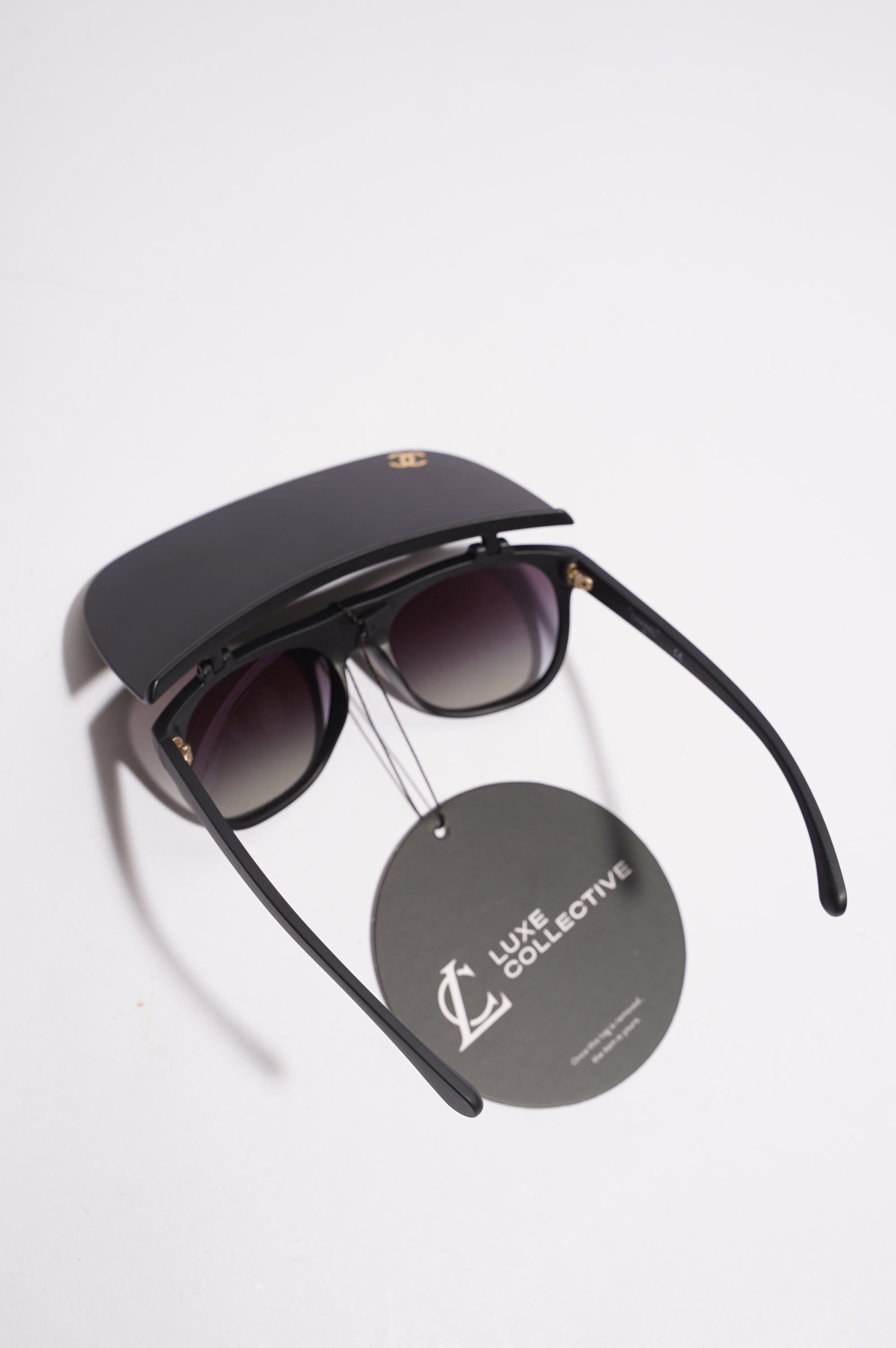 Chanel Womens Visor Sunglasses Black Acetate