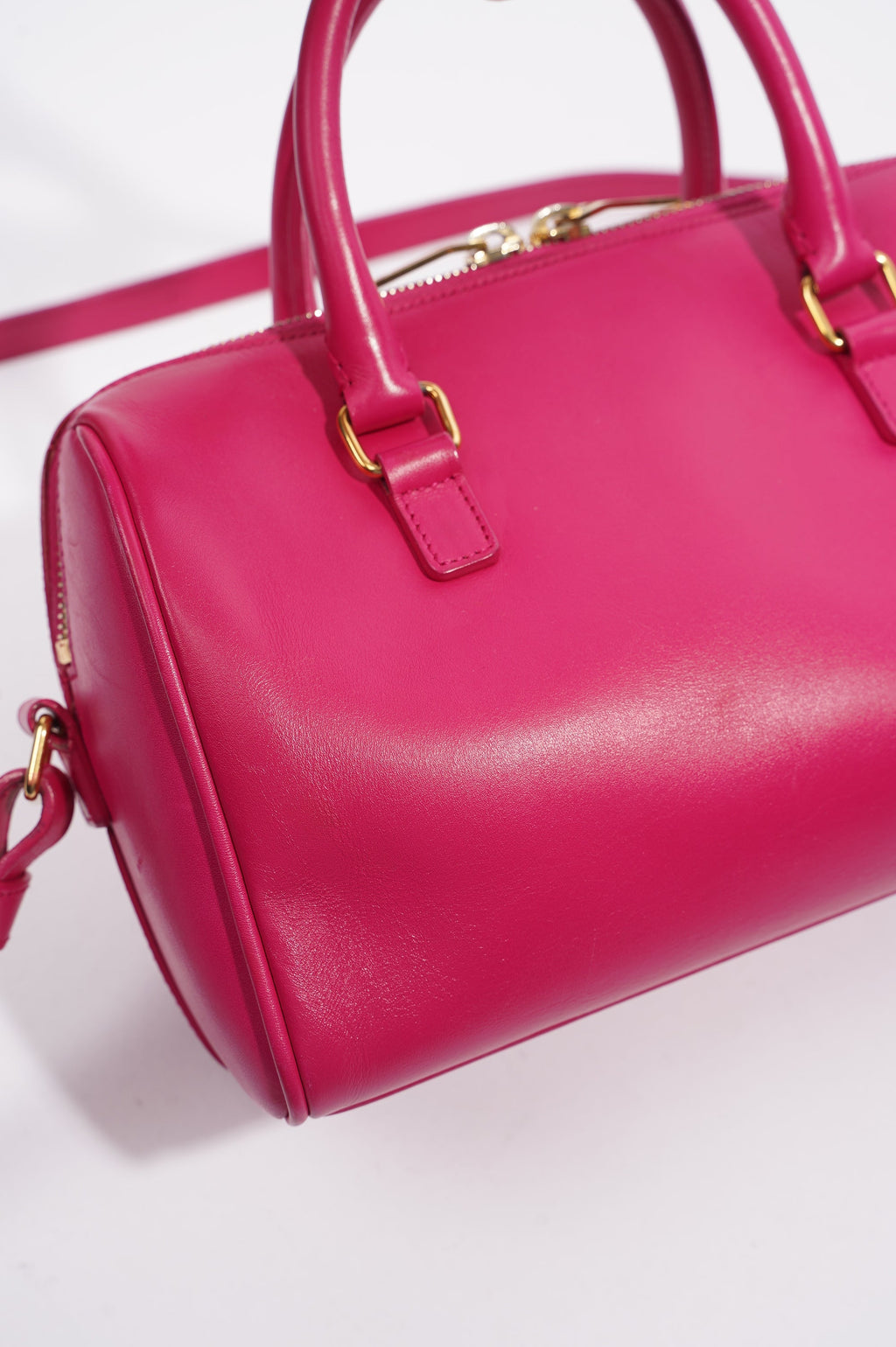 Saint Laurent Womens Duffle Bag Pink Leather Baby
