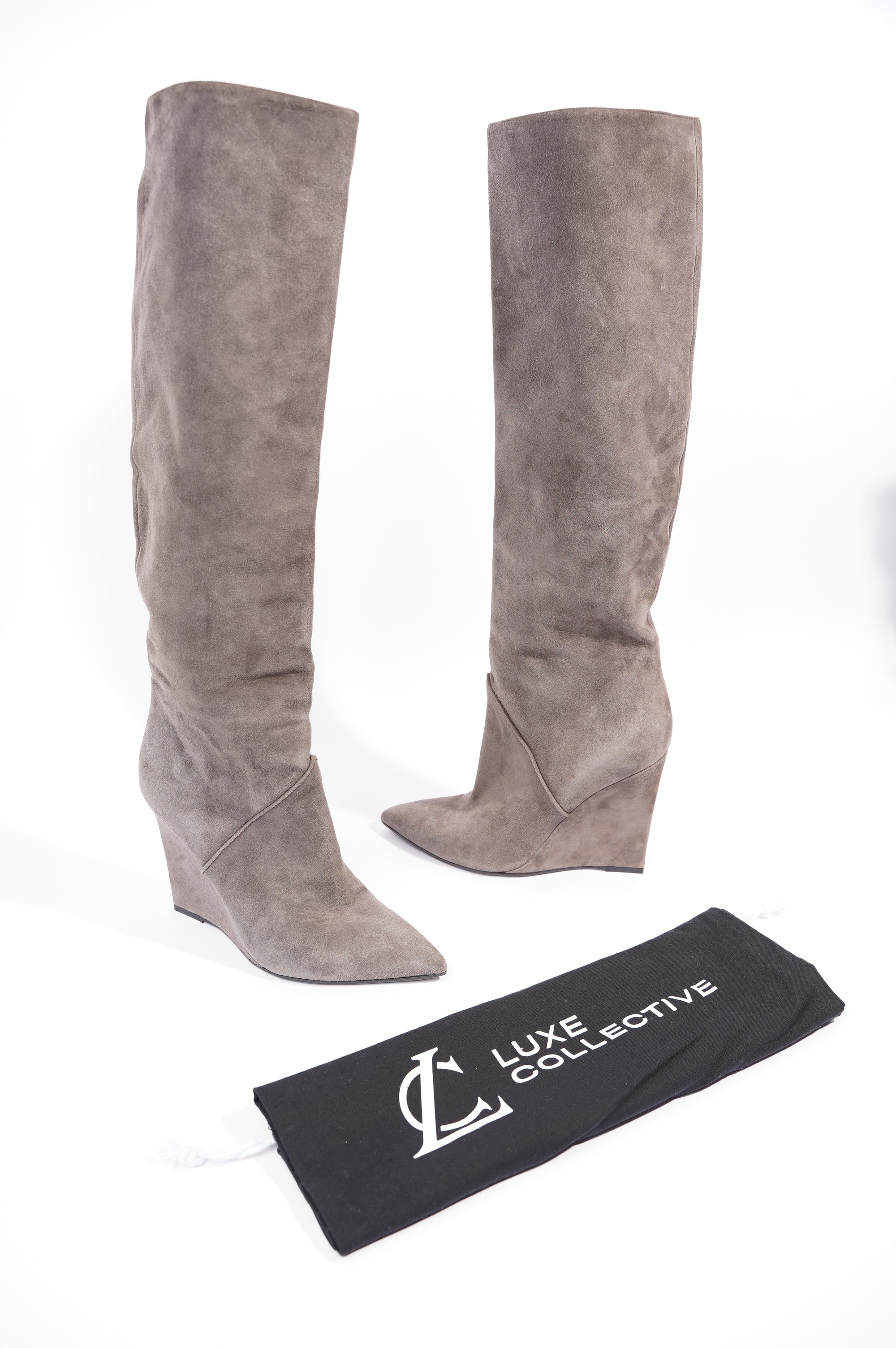 Saint Laurent Womens Knee High Boot Brown Suede EU 38 / UK 5