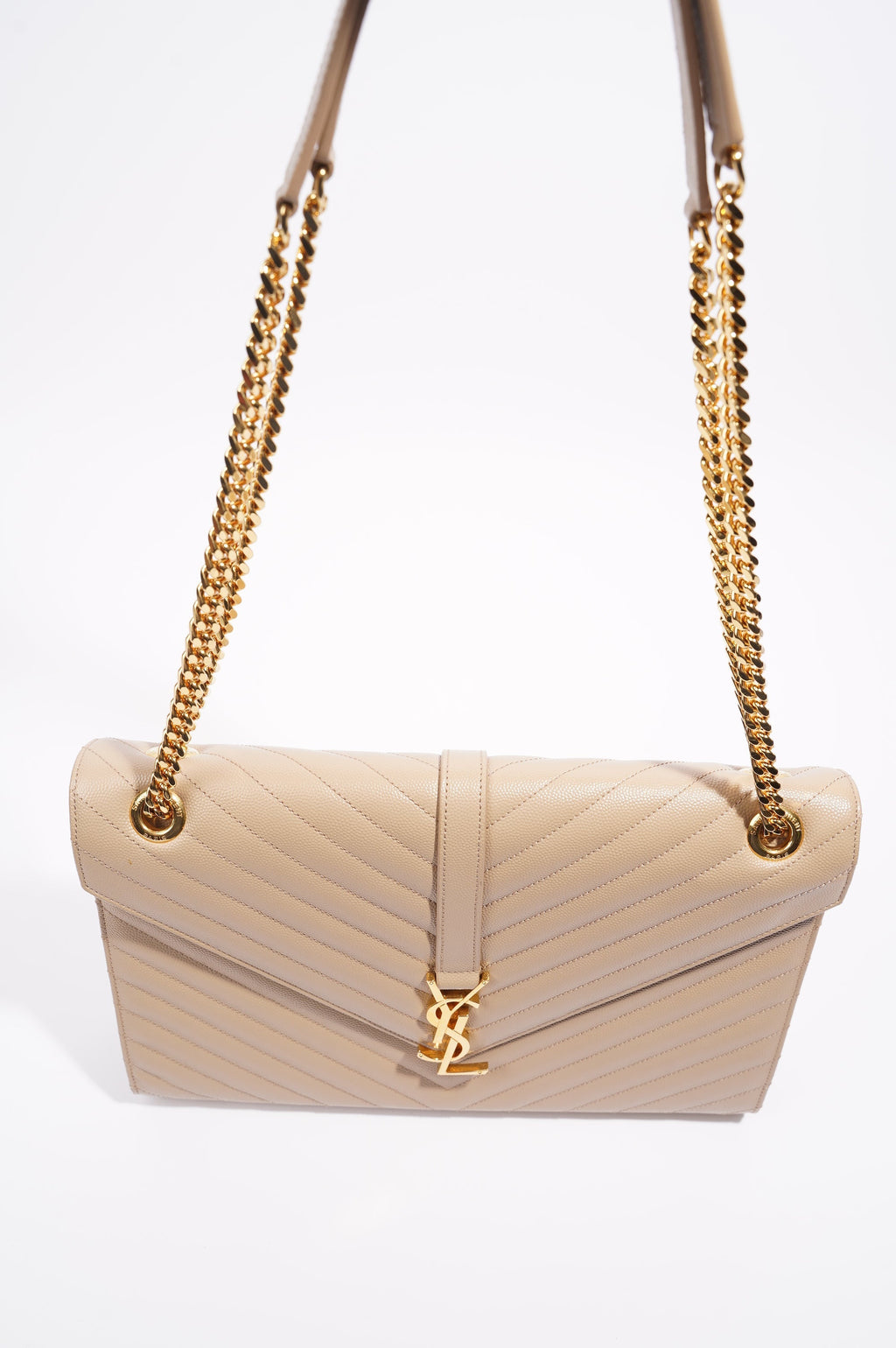 Saint Laurent Envelope Bag Nude Leather Medium
