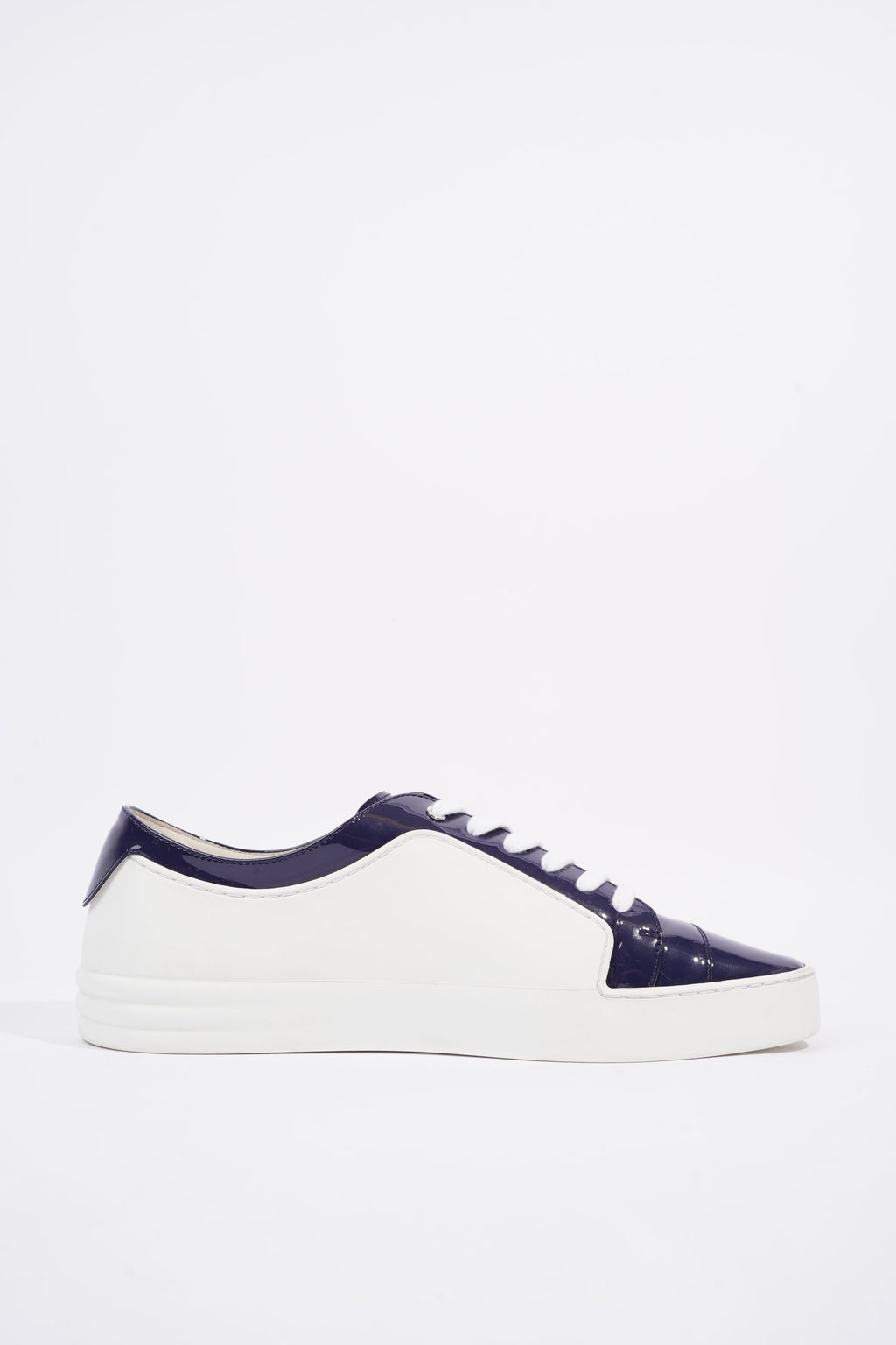 Chanel Womens CC Patent Logo Sneaker Blue / White EU 41 / UK 8