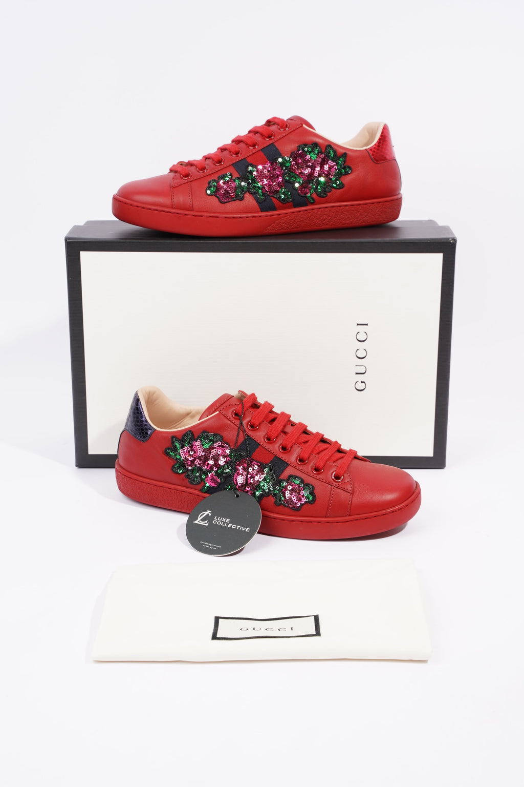 Gucci Ace Low Red / Blue Tab EU 36 / UK 3