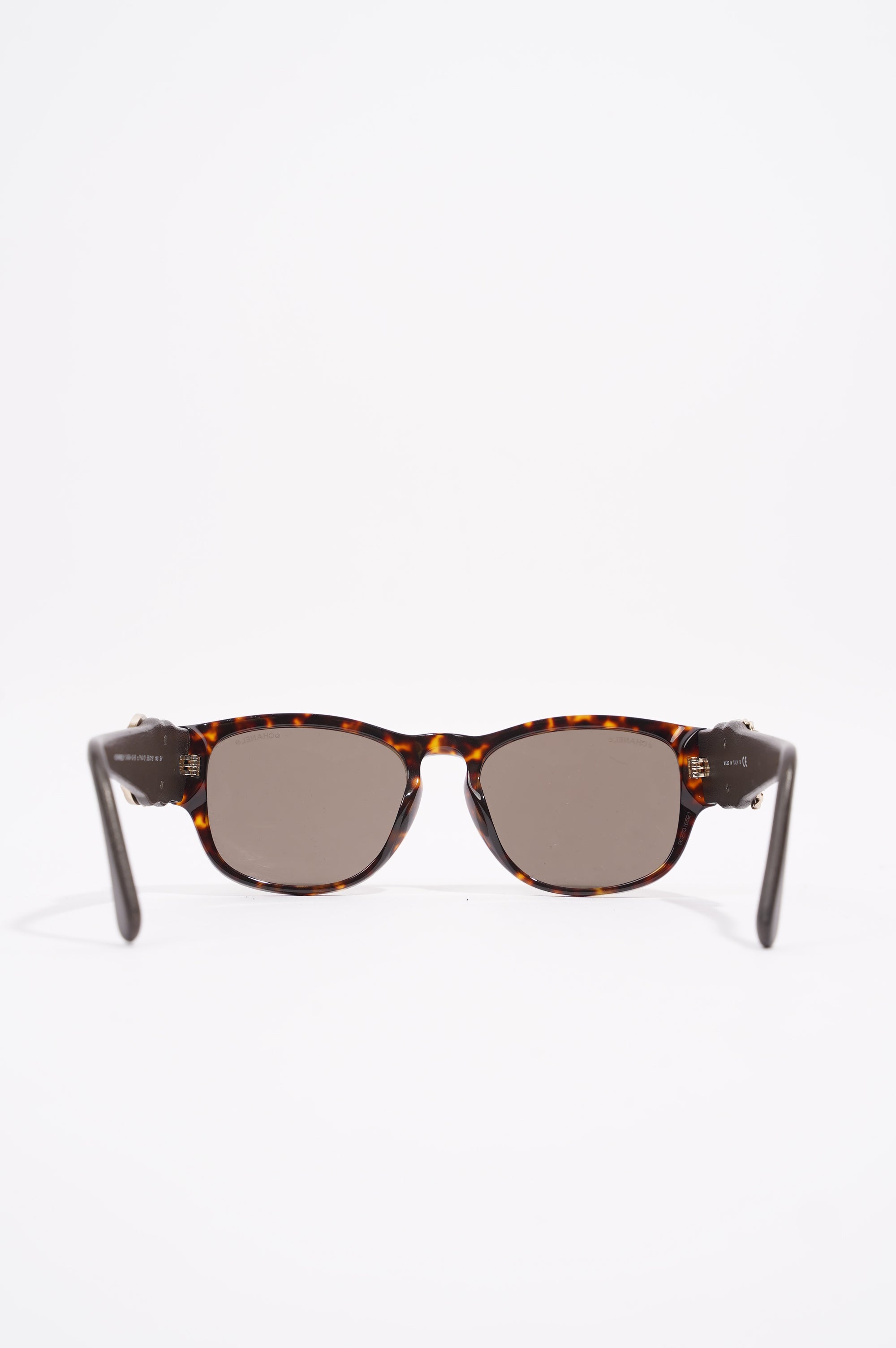Chanel Womens CC Rectangular Sunglasses Brown Acetate 140