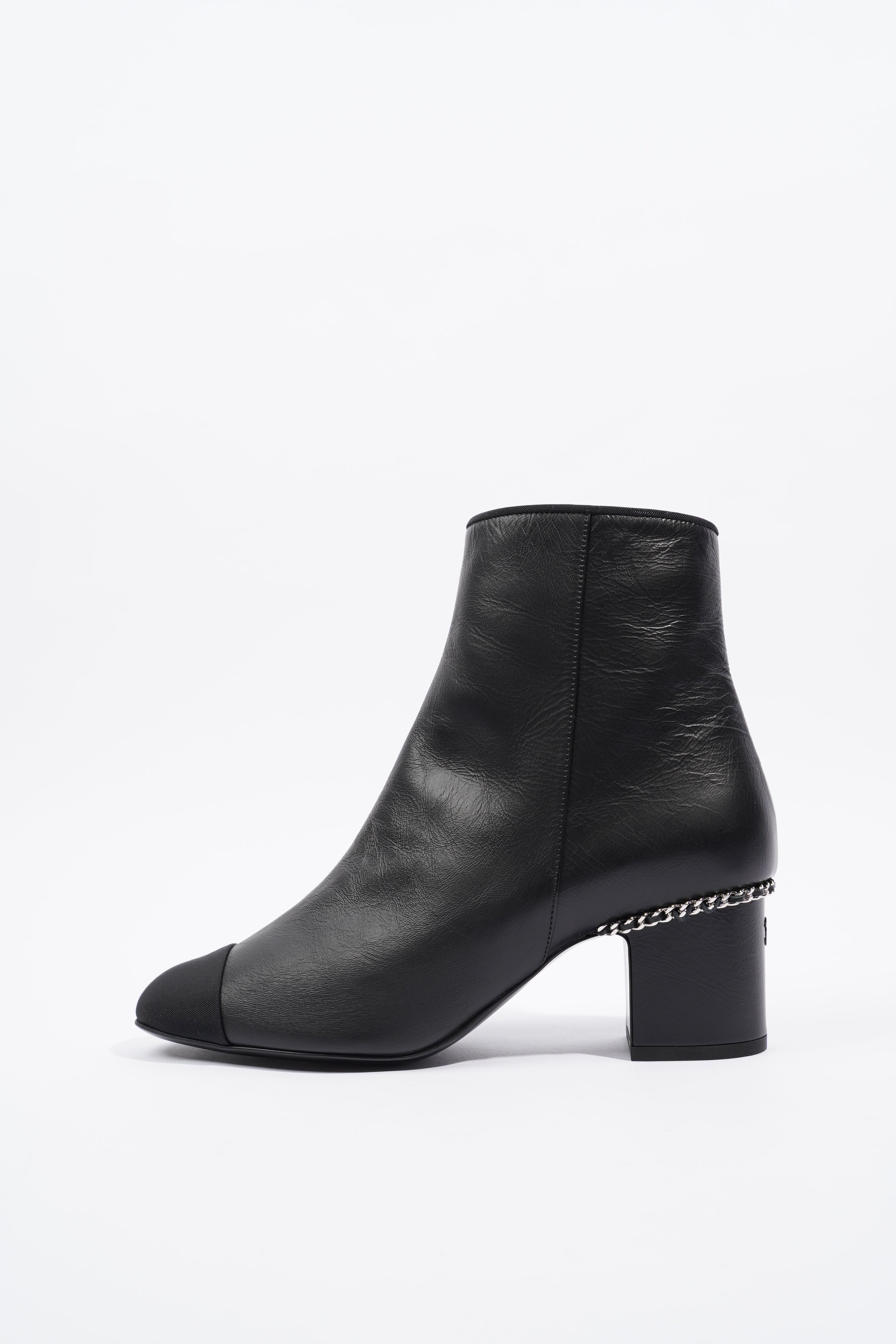 Chanel Leather Ankle Boot Black EU 38.5 / UK 5.5