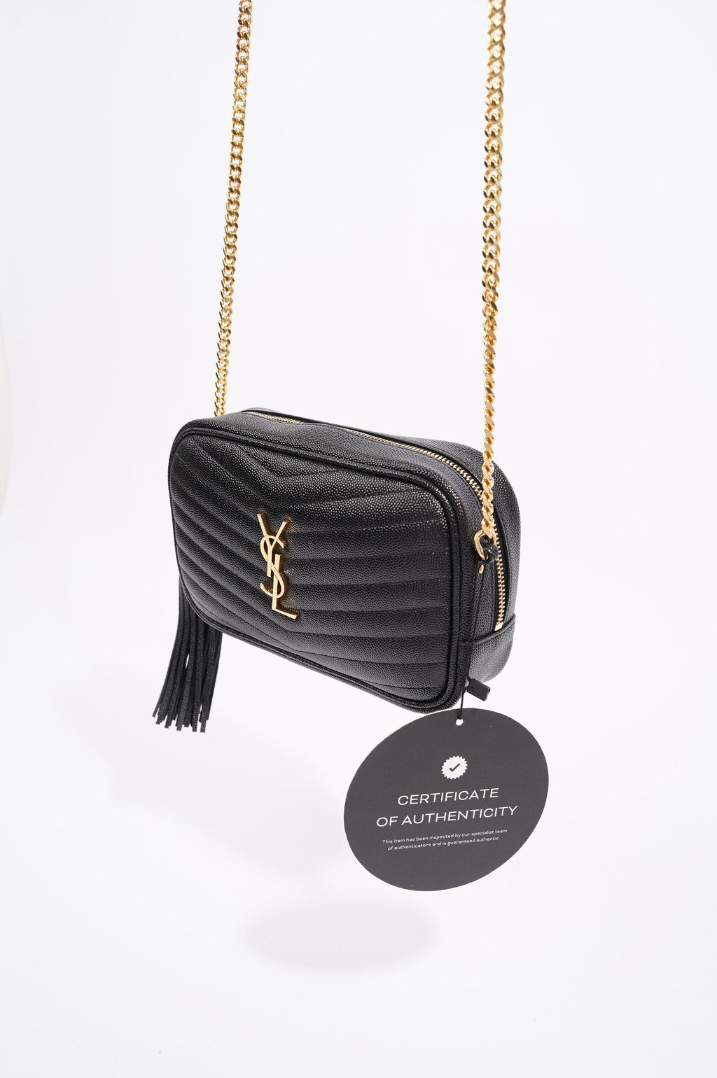 Saint Laurent Womens Lou Mini Bag Black / Gold