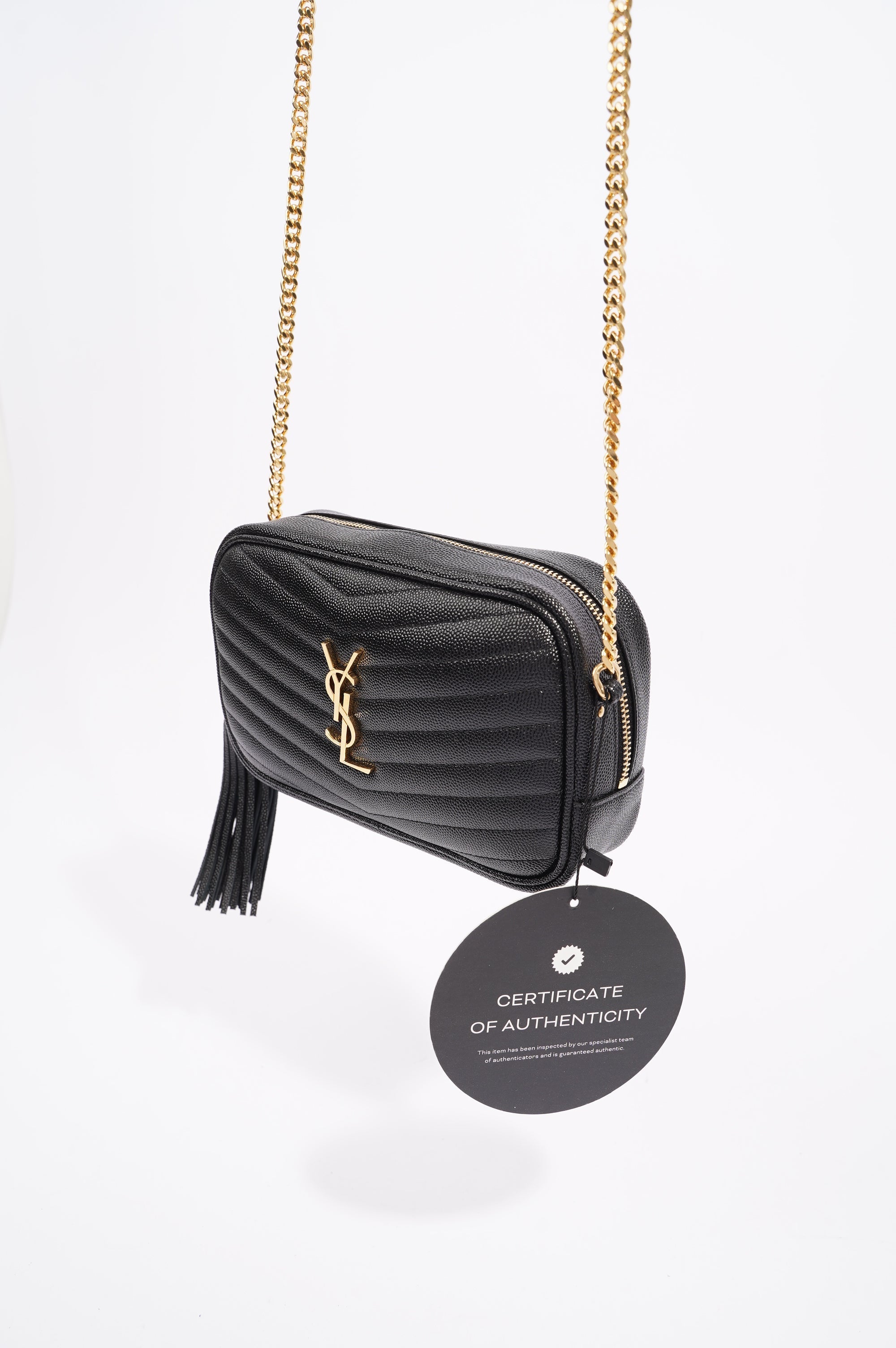 Saint Laurent Womens Lou Mini Bag Black / Gold