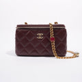 Chanel Womens Vanity Case Burgundy