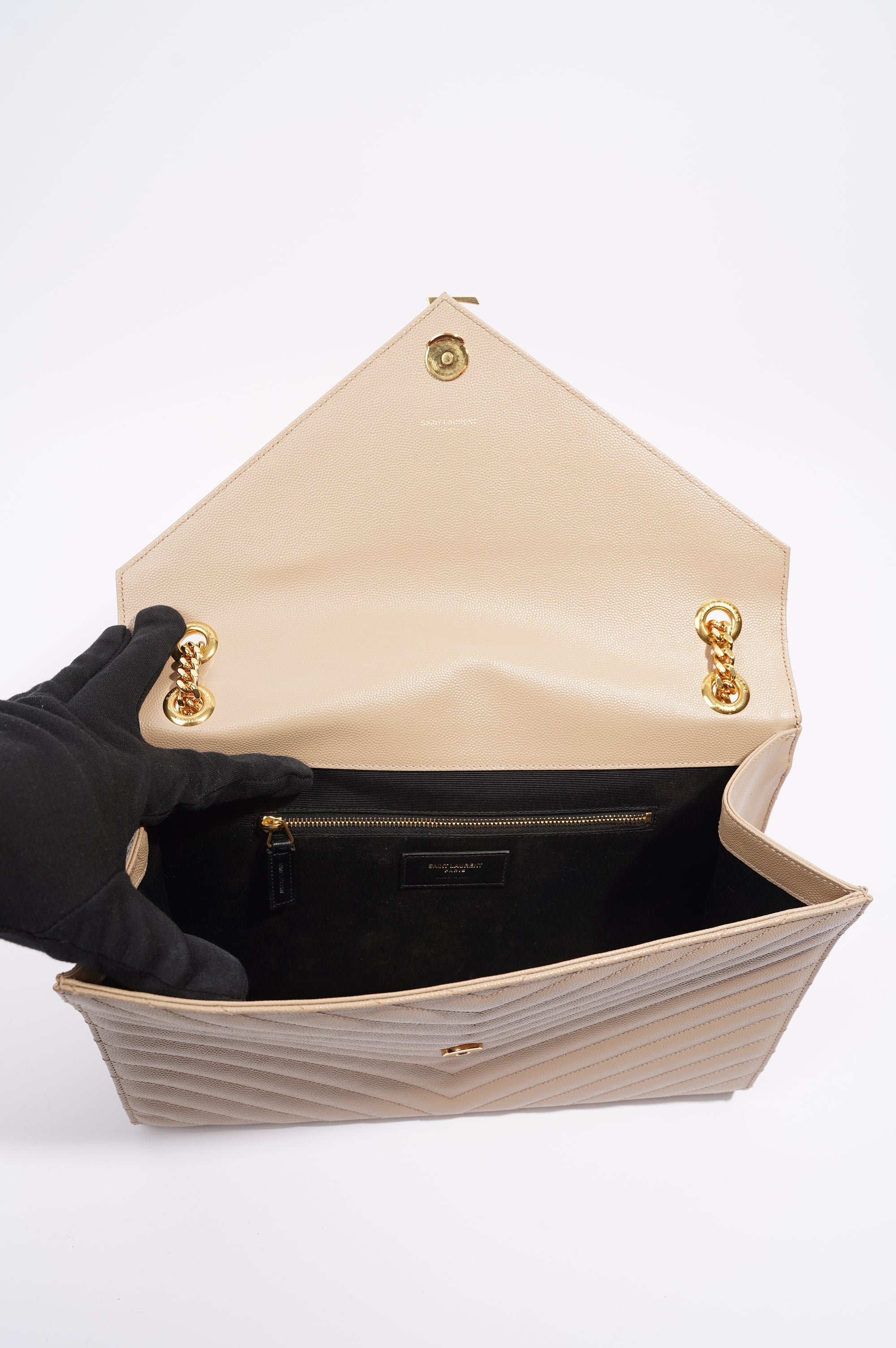 Saint Laurent Envelope Bag Nude Leather Medium